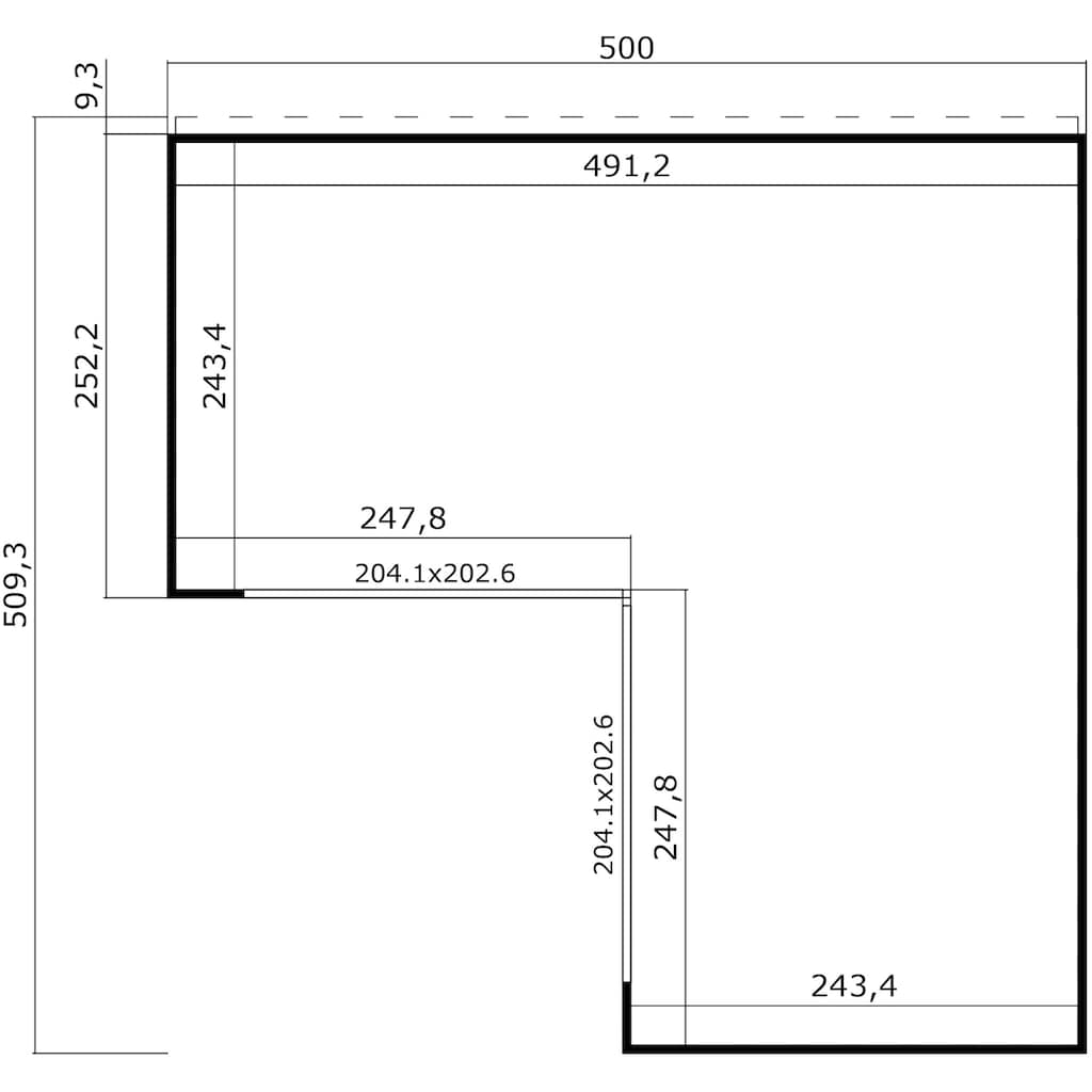 LASITA MAJA Gartenhaus »DOMEO 6 NATUR/ANTHRAZIT«, (Set), Fundamentmass 5000 x 5000, Naturbelassen