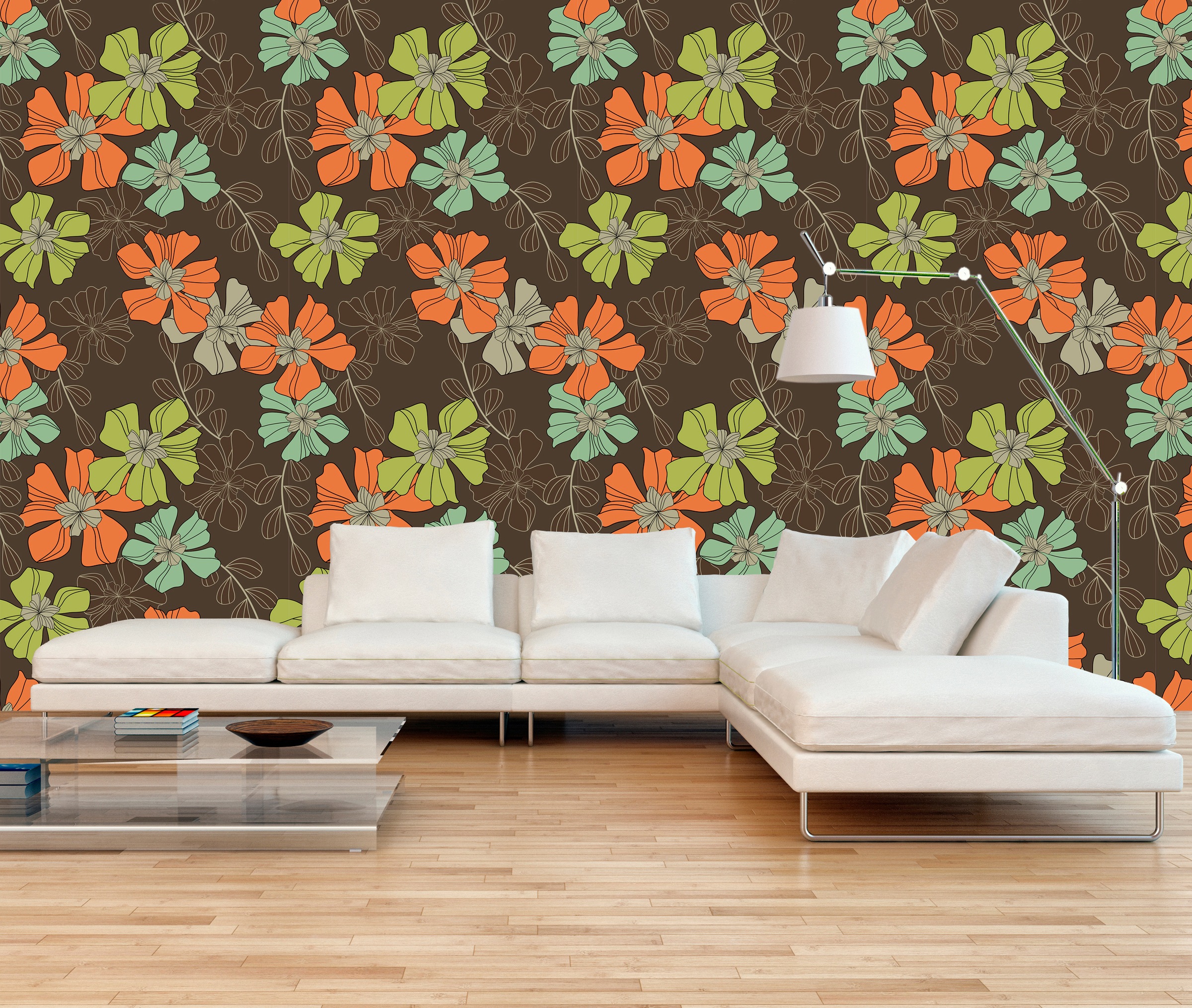 queence Vinyltapete »Logan«, bedruckt-Motiv-botanisch-floral-gemustert-natürlich, 90x250cm, selbstklebend, kinderleichte Anbringung, Sticker