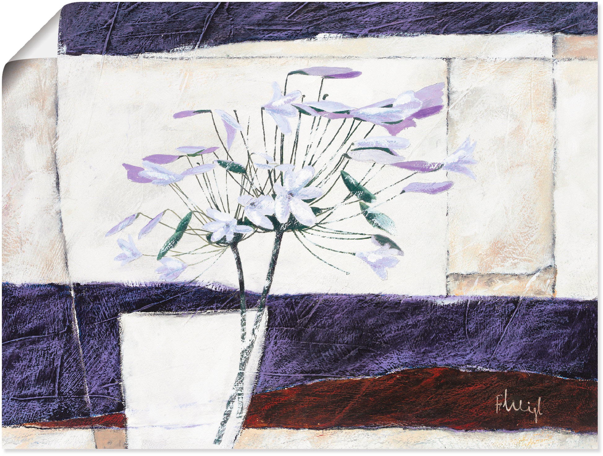 Artland Wandbild »Morning Glory Village«, Blumen, (1 St.), in vielen Größen & Produktarten -Leinwandbild, Poster, Wandaufkleber / Wandtattoo auch für Badezimmer geeignet