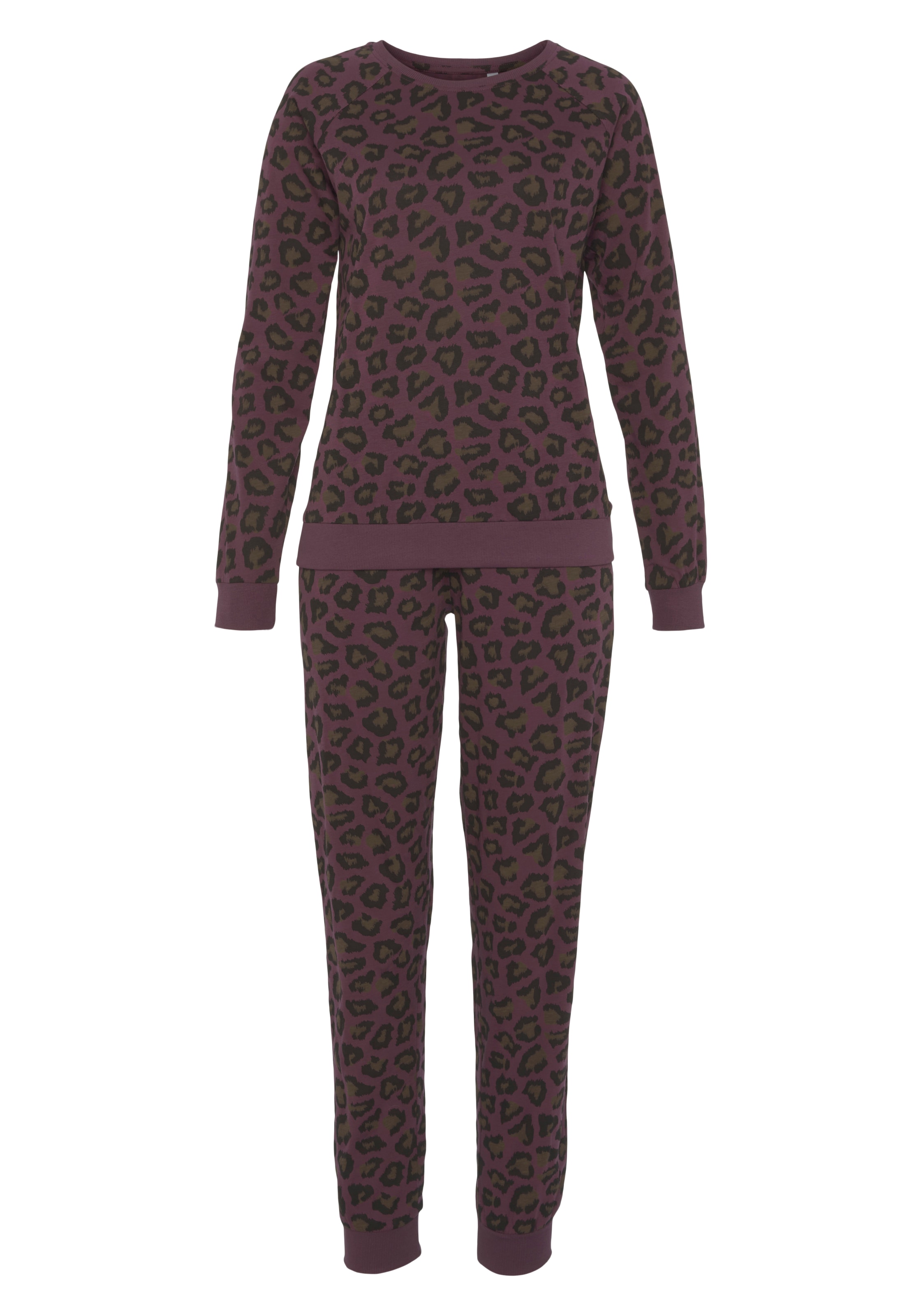 Vivance Dreams Pyjama, (2 tlg.), mit tonalem Animalprint