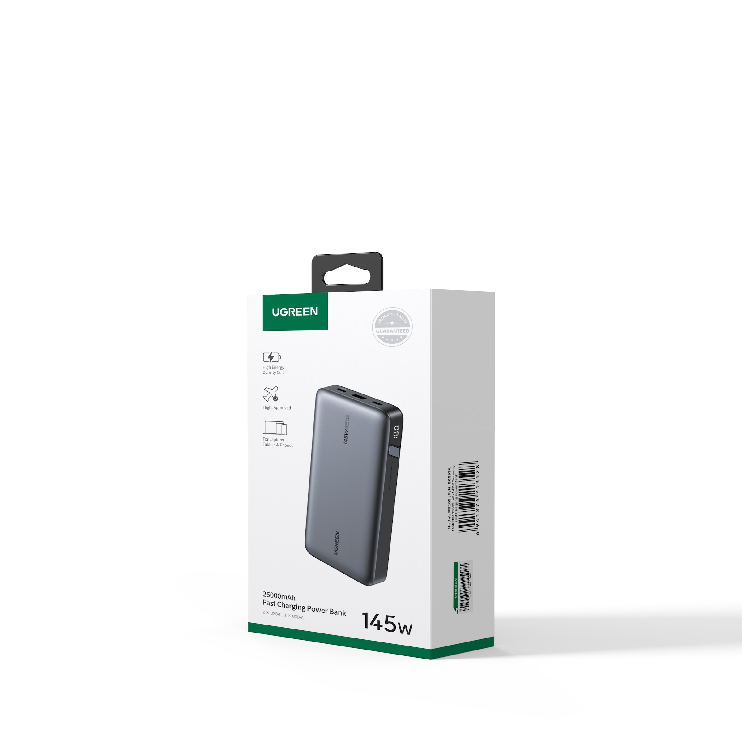 UGREEN Powerbank, 25000 mAh, Turbo-Ladung, 145W, viel Kapazität: drei Geräte gleichzeitig laden