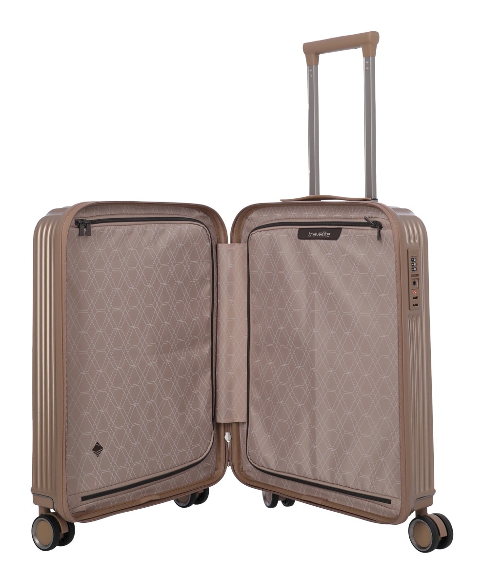travelite Hartschalen-Trolley »PAROS Reisekoffer Hartschale« 37 l 4 Rollen Kreuzspanngurten – robustes ABS-Reisegepäck