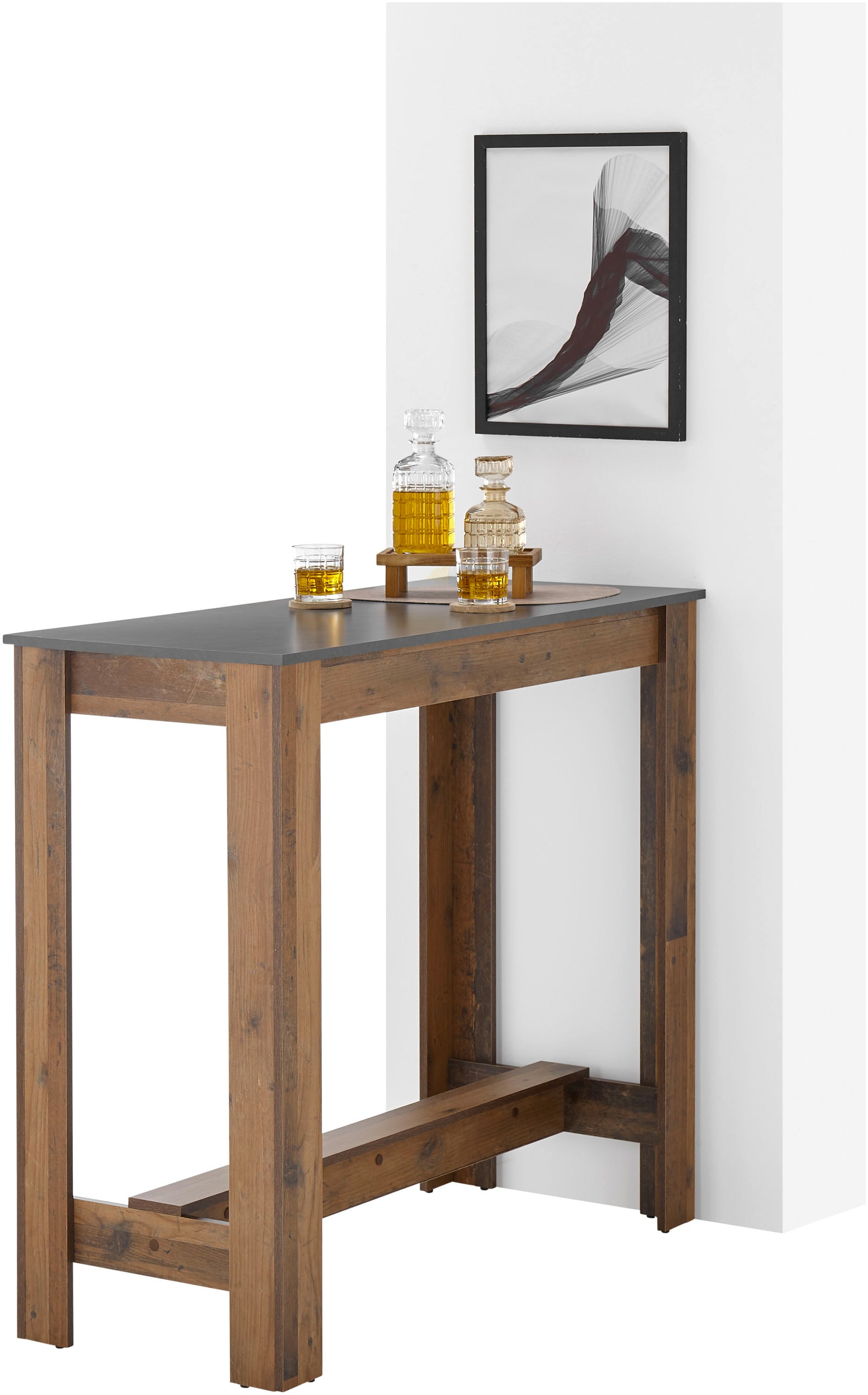 Stolkom Bartisch »Modesto Küchentisch, Bistrotisch, Stehtisch Küche, BxHxT 115x103x50 cm«, Grozügige Fläche, Stabiler Halt, Tischplatte melaminbeschichtet