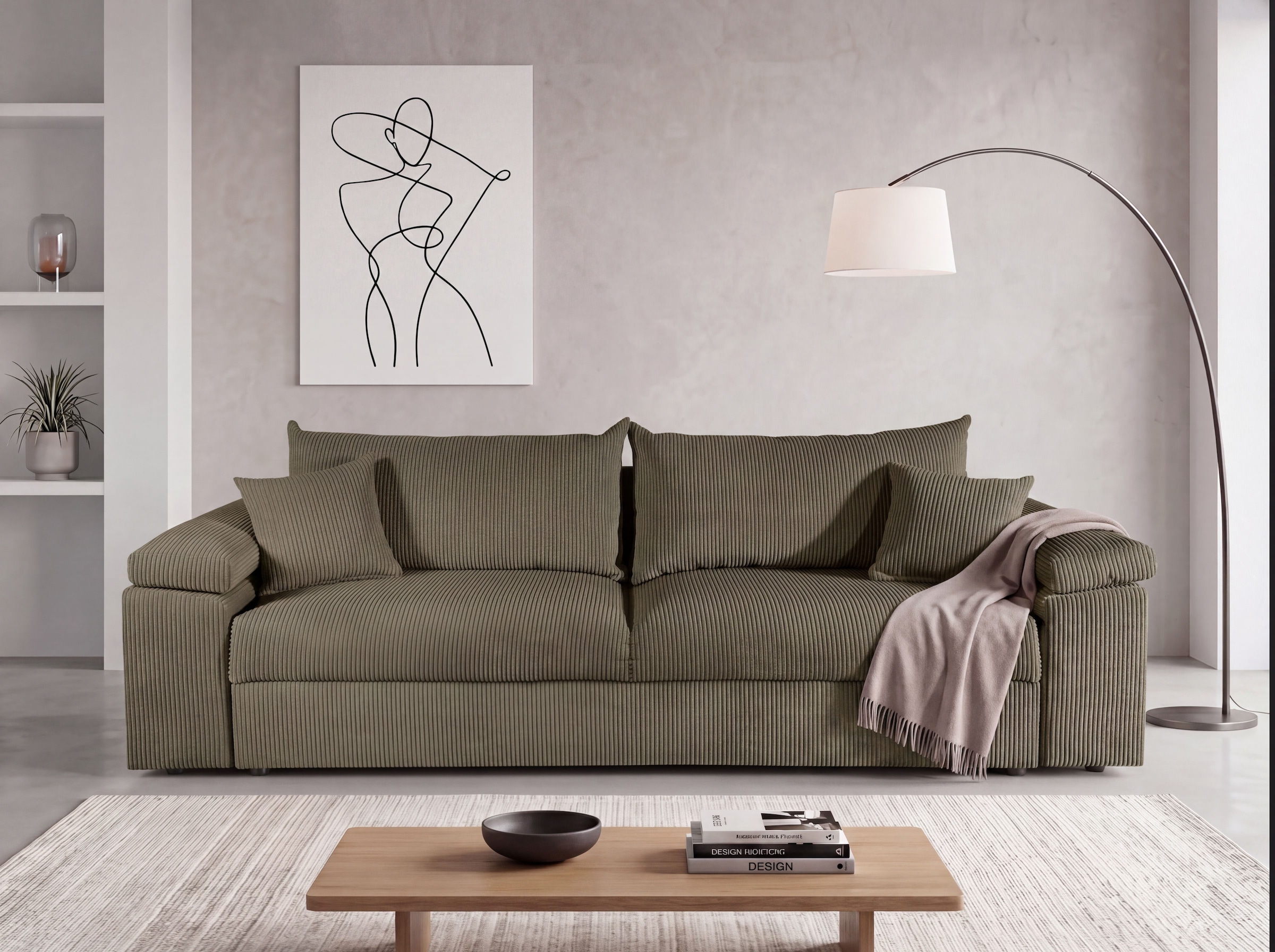 COLLECTION AB Schlafsofa »Mara, B: 249 cm, Liegefl. 139x195 cm« Dauer-Schlaffunktion, Bettkasten & Federkern, wahlweise mit Topper