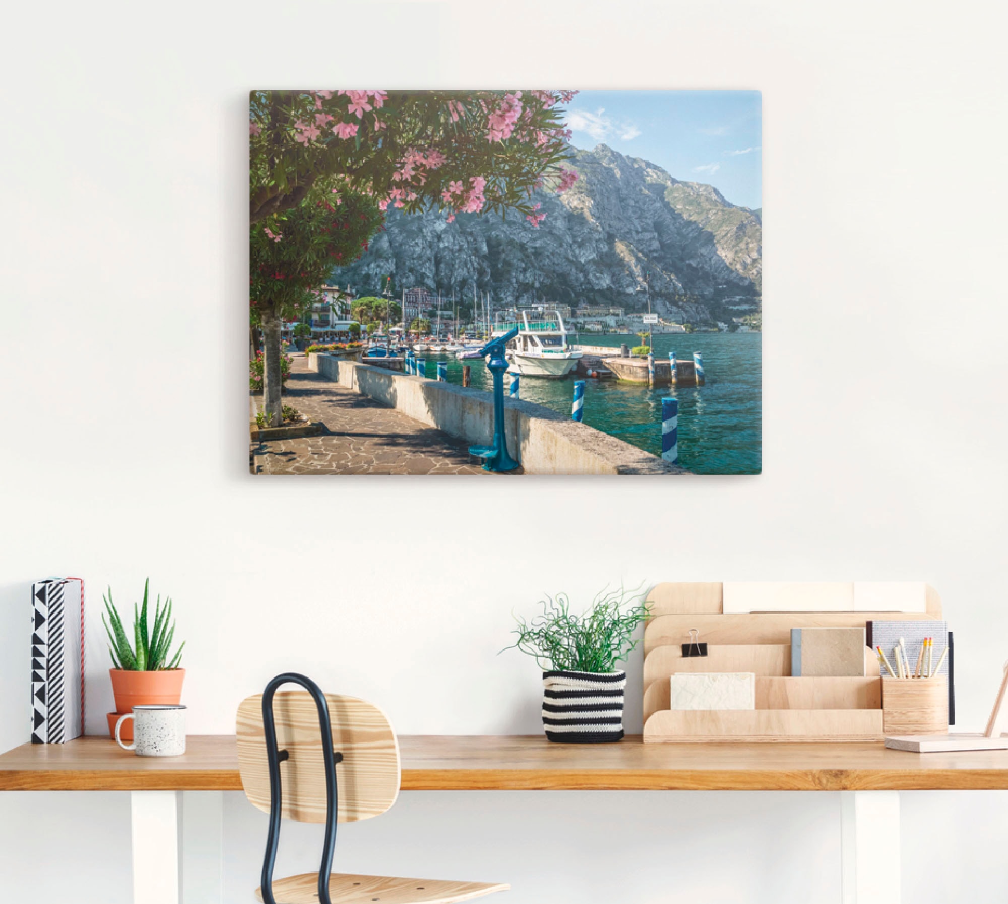 Artland Leinwandbild »Gardasee Hafen Limone sul Garda I«, Europa, (1 St.), auf Keilrahmen gespannt