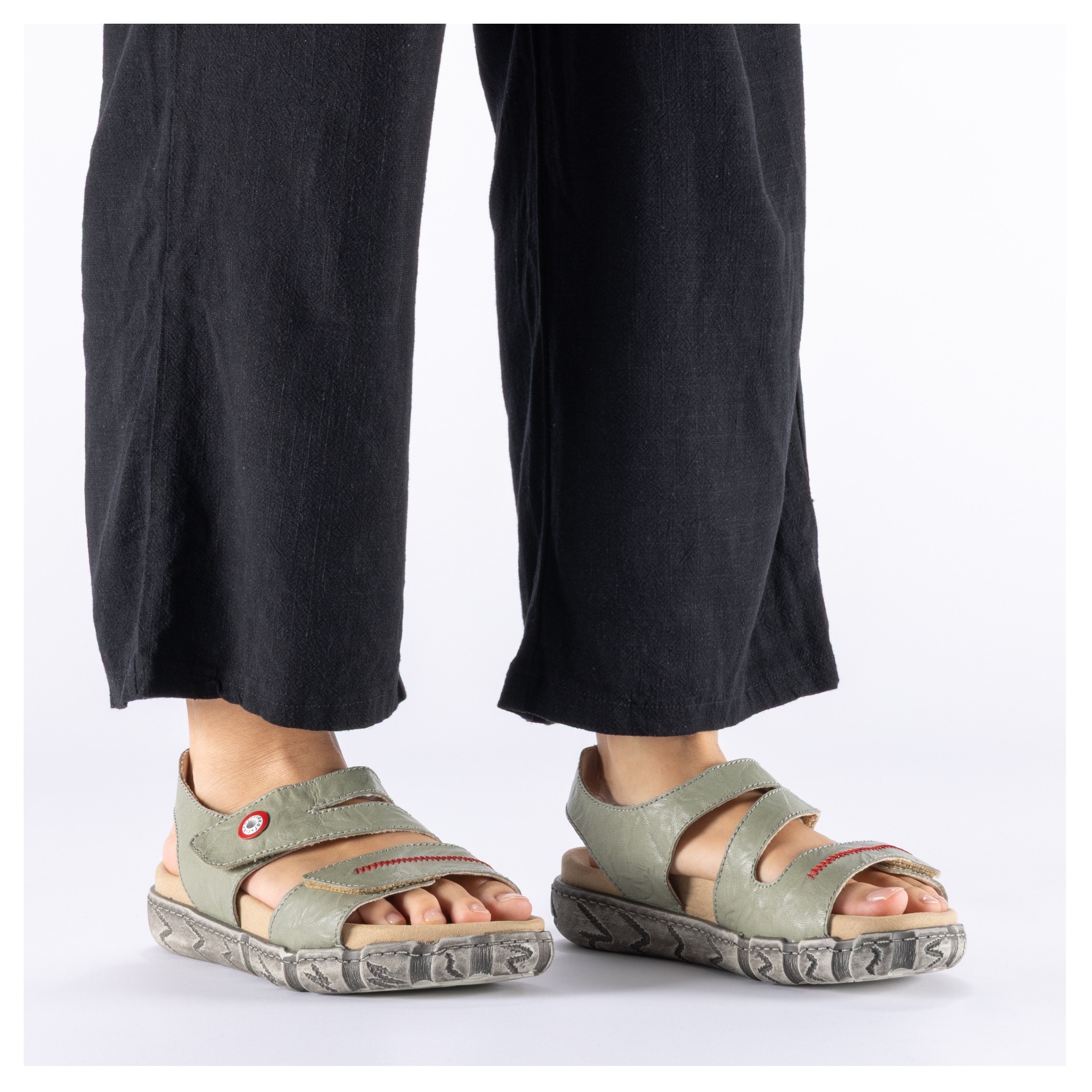 Rieker Sandale  Sommerschuh, Klettsandale mit Ziernaht