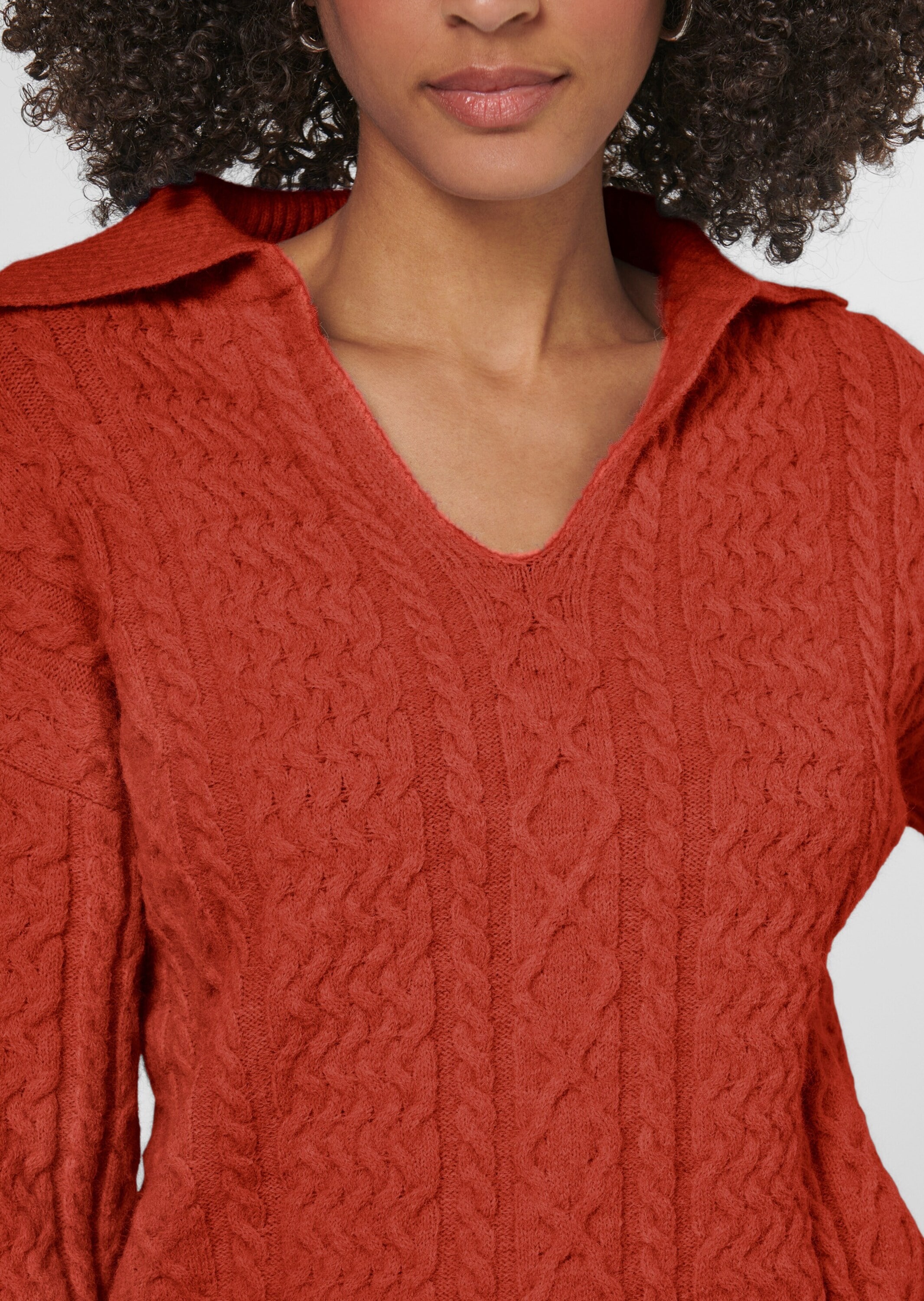 MADELEINE Longpullover »Pullover Zopfpullover mit V-Ausschnitt«