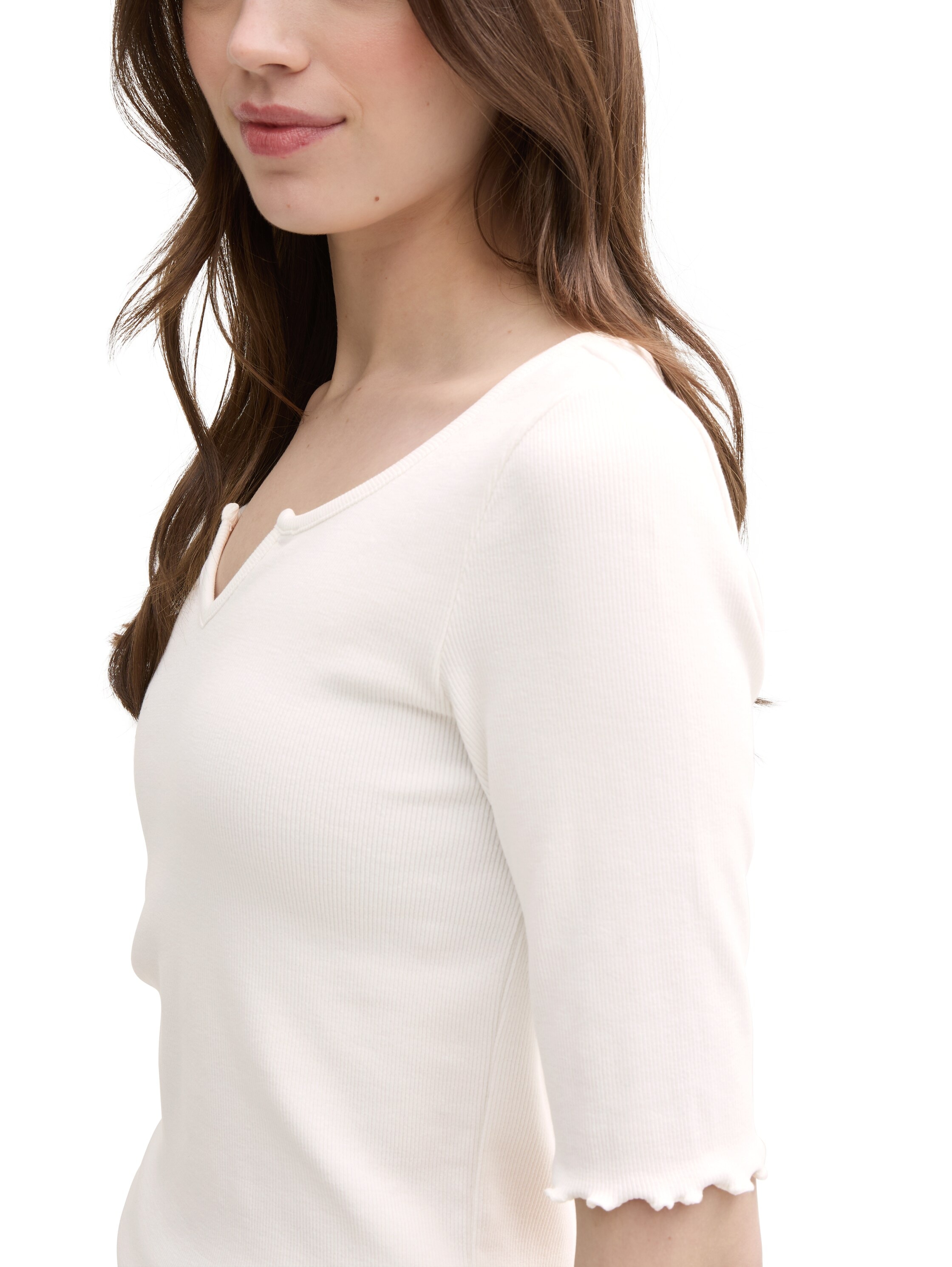 TOM TAILOR Denim T-Shirt, mit Rippstruktur