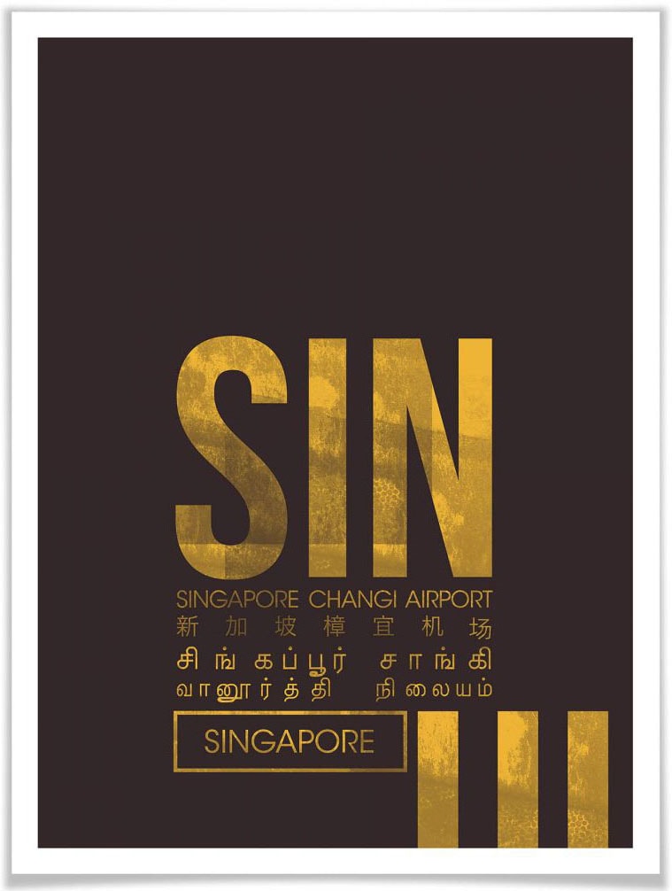 Wall-Art Poster »Wandbild SIN Shop (1 Wandposter Singapur«, Bild, Flughafen, St.), im Flughafen Online Poster, OTTO Wandbild