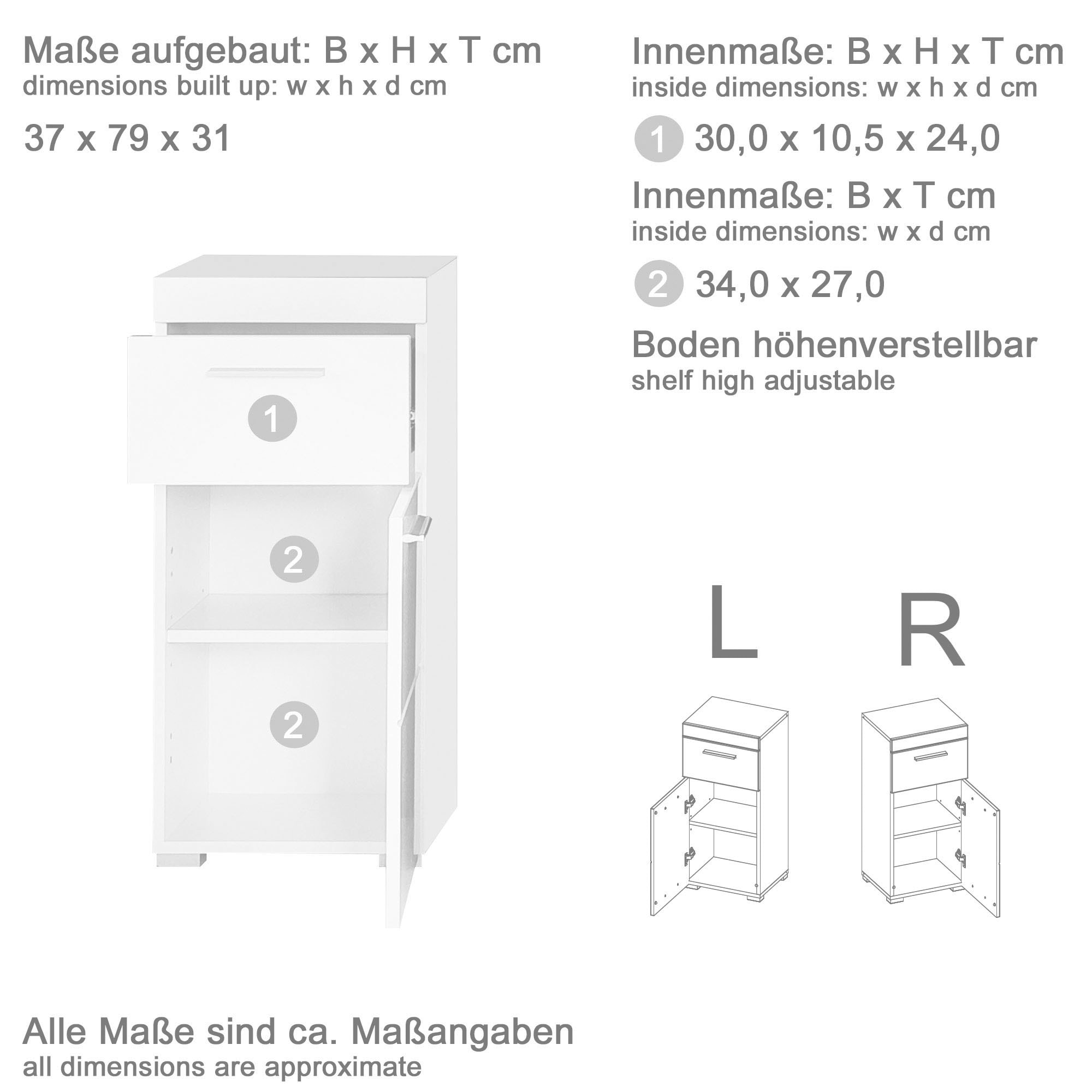 welltime Badmöbel-Set »Avena« Set, 5 Stk. tlg.