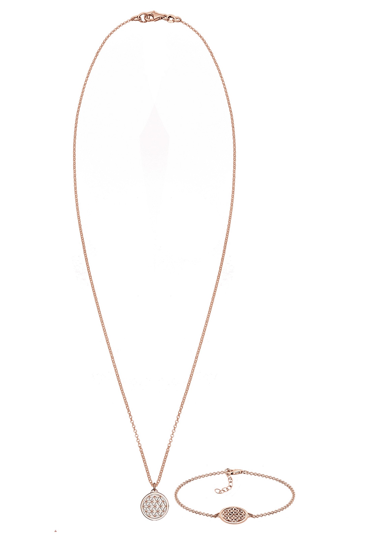 Elli Ohrring und Ketten Set »Schmuckset Set Kette Ohrstecker Blume des Lebens 925 Sterling Silber«