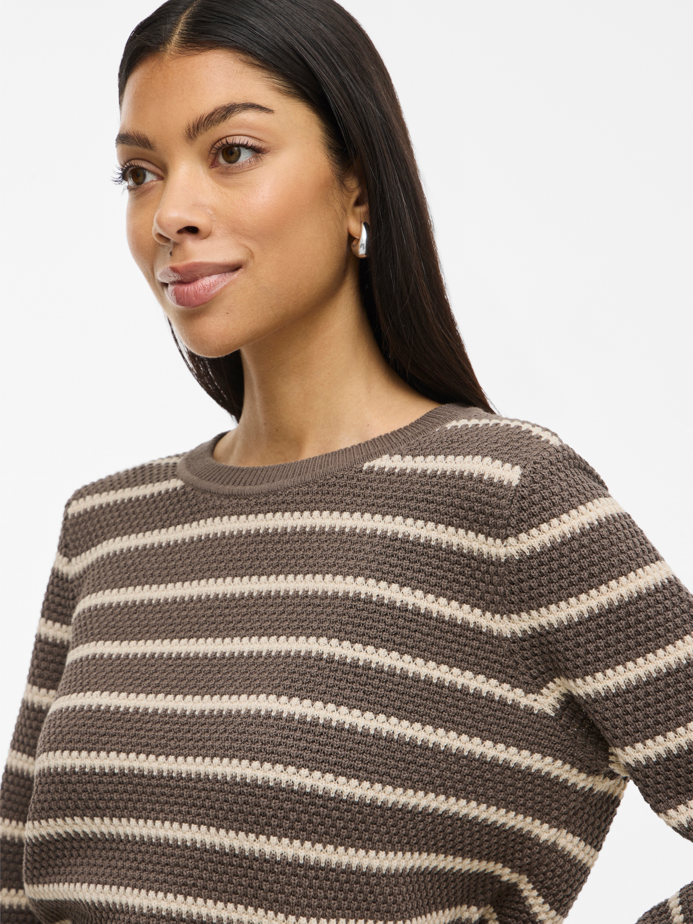Vila Rundhalspullover »VIDALO O-NECK L/S STRIPE KNIT TOP- NOOS«

