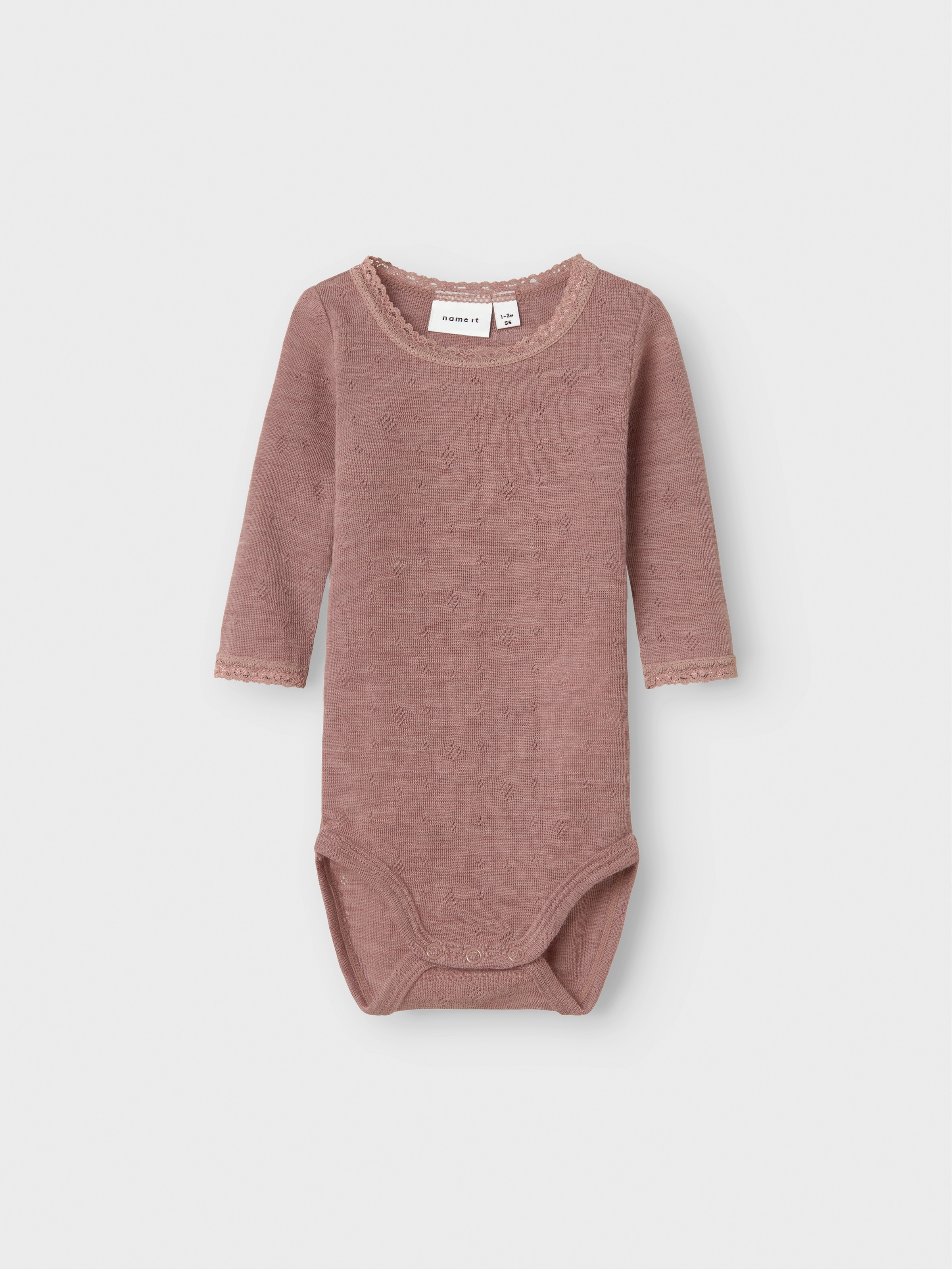 Name It Langarmbody »NBFWANG WOOL NEEDLE LS BODY SOLID NOOS«, aus reiner Merinowolle