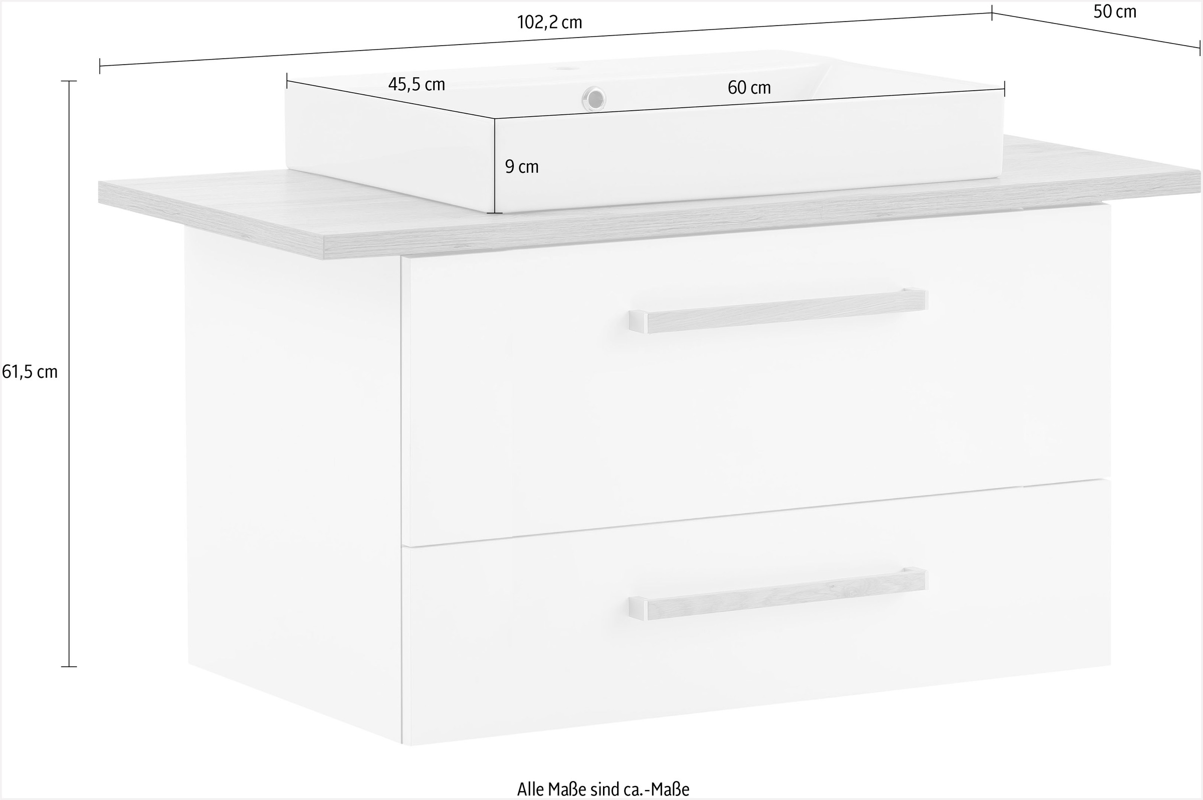 Schildmeyer Waschtisch »Duo«, 100 cm Breite