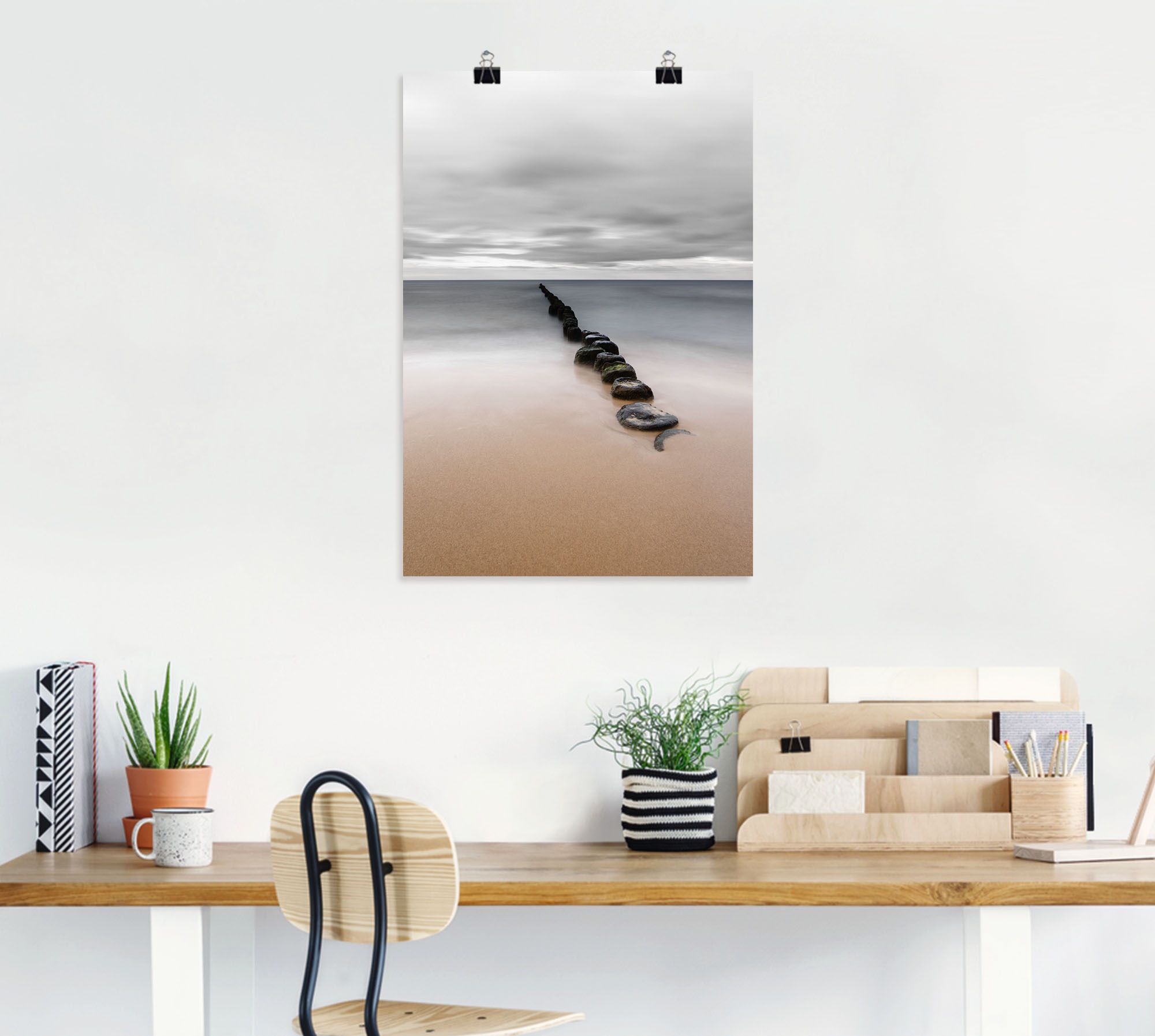 Artland Poster »Stille Küste Buhnenreihe am Ostseestrand« Strandbilder 1 Stk. tlg. ohne Rahmen