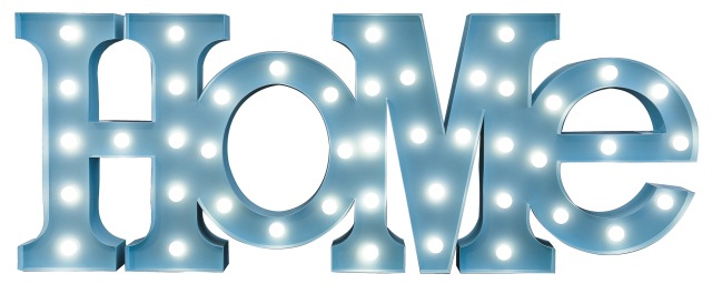 MARQUEE LIGHTS LED Dekolicht »Home Schriftzug«, LED-Modul, 1 St., Warmweiß, Wandlampe, Tischlampe Home mit 44 festverbauten LEDs - 80cm Breit und 31cm hoch
