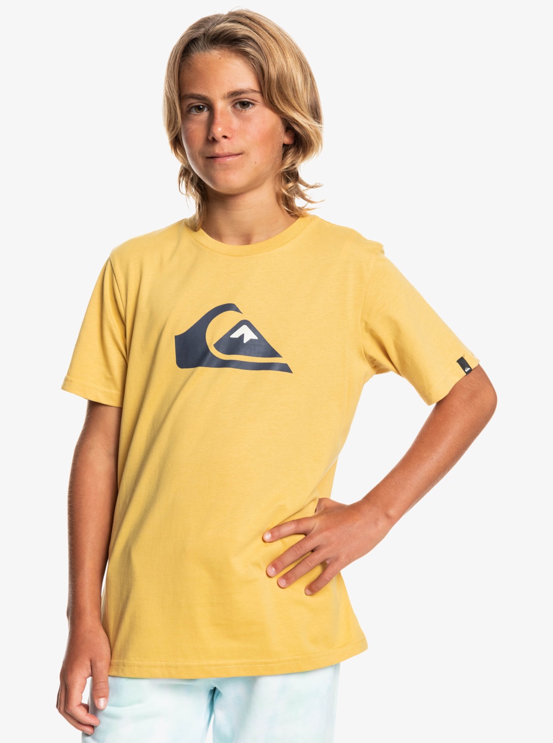 Quiksilver T-Shirt »Comp Logo« in beige, Größe 10(140-148cm)