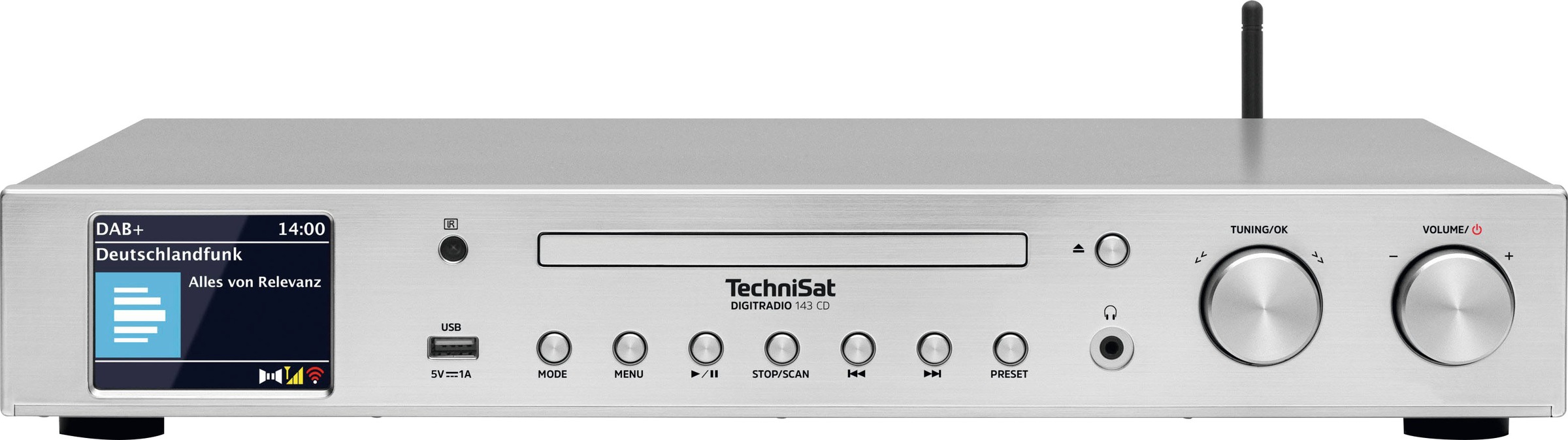 TechniSat Digitalradio (DAB+) »DIGITRADIO 143 RDS) bei CD (Bluetooth-WLAN (DAB+)-UKW Internetradio-Digitalradio jetzt mit online (V3)«, OTTO