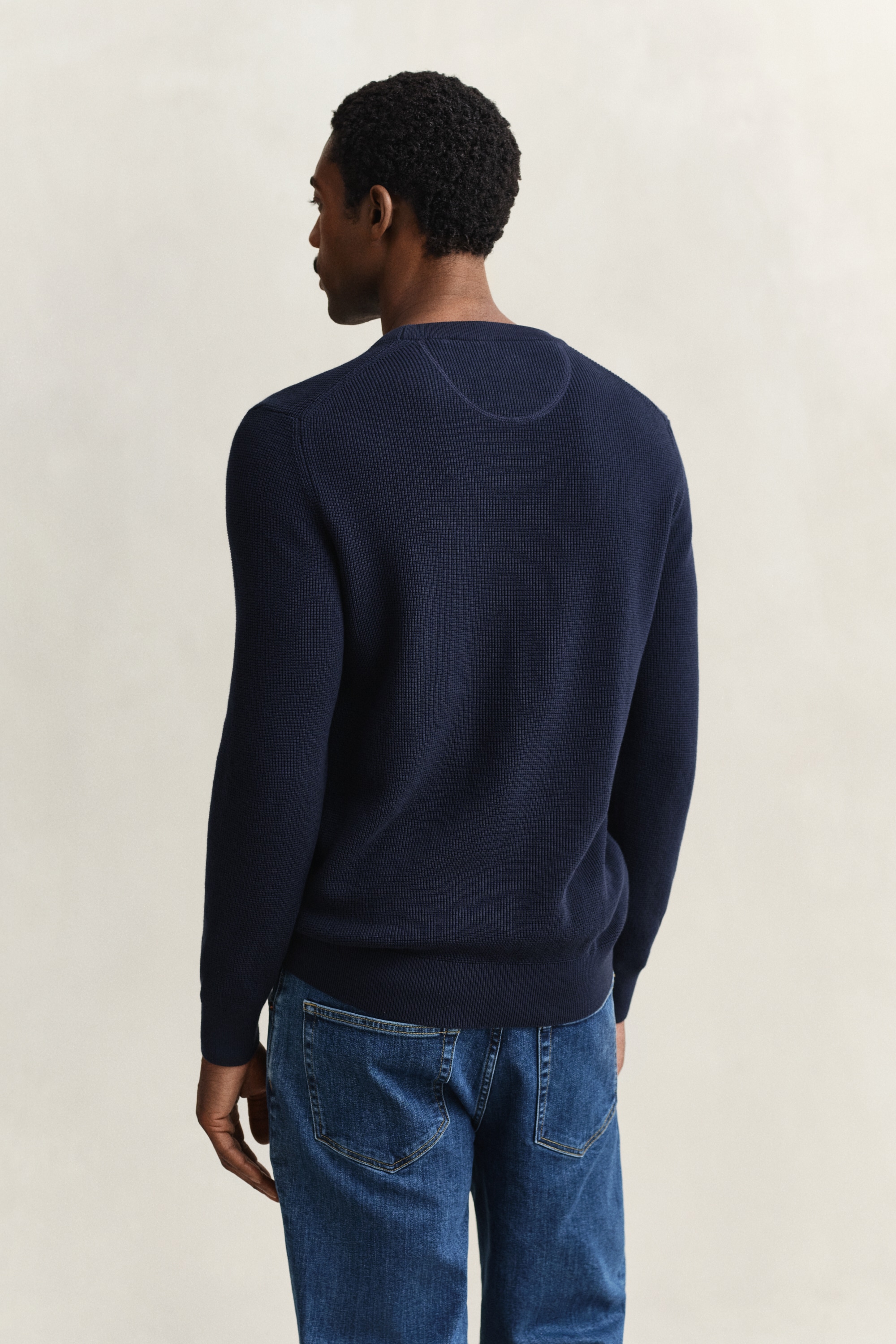 Gant Strickpullover »MICRO TEXTURED COTTON C-NECK« Regular fit mit Rundhalsausschnitt