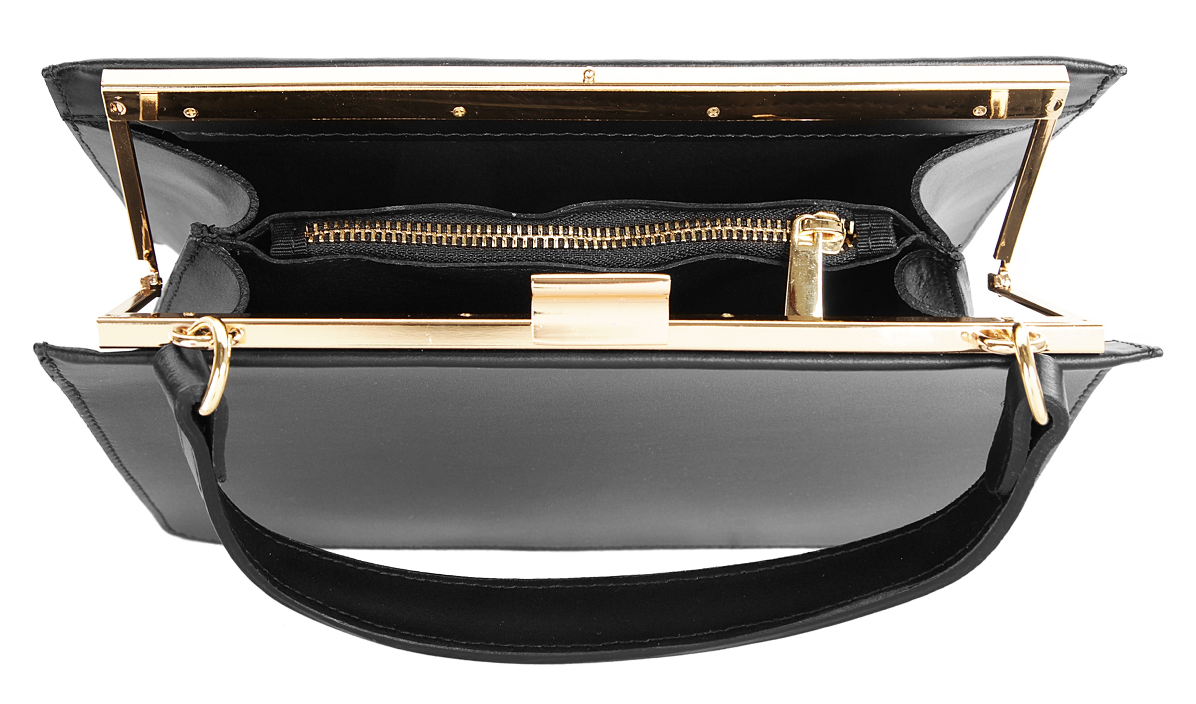 Cluty Henkeltasche, echt Leder, Made in Italy