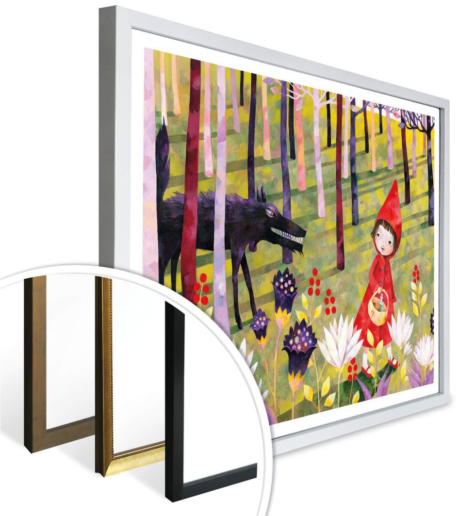 Wall-Art Poster »Märchen Wandbilder Rotkäppchen«, Geschichten & Märchen, (1  St.), Poster ohne Bilderrahmen im OTTO Online Shop
