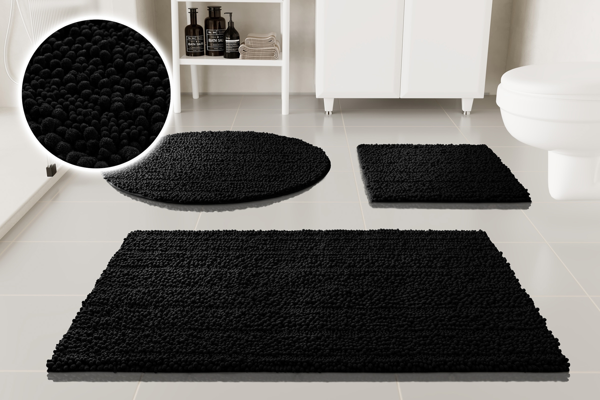 OTTO home Badematte »Torrni« Höhe 22 mm rutschhemmend beschichtet fußbodenheizungsgeeignet | schnell trocknend Badteppich, getuftet, modern, Uni, antirutsch, flauschig, hochflor