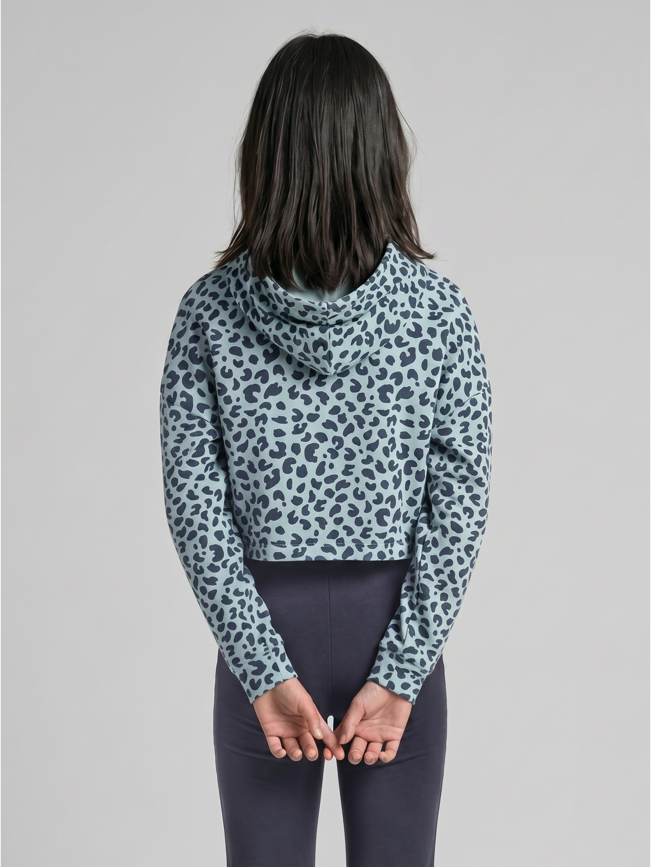 TOM TAILOR Kapuzensweatshirt , Kurzes Kapuzenpullover im Leo-Look/für Girls
