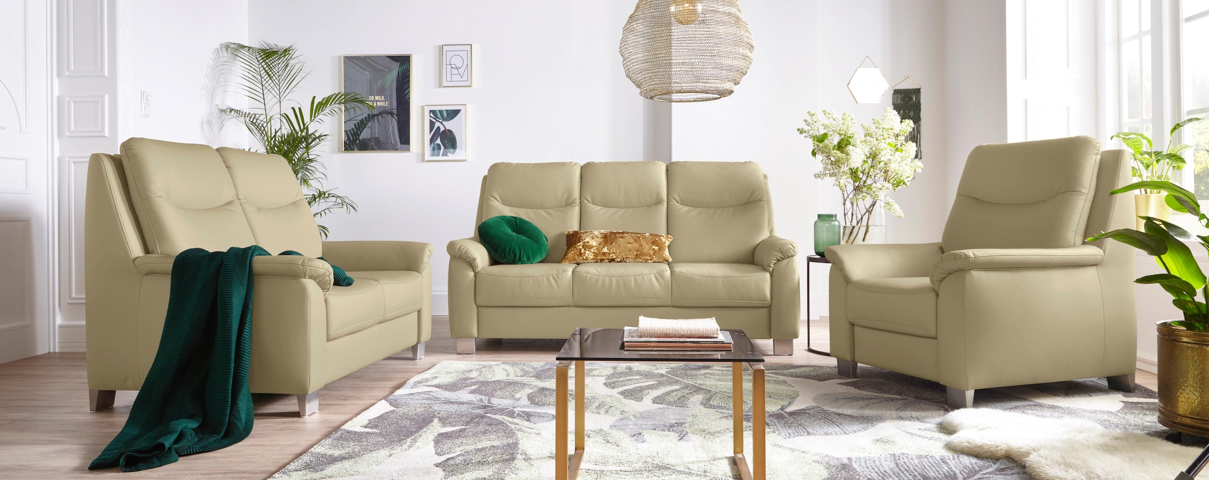 sit&more 3-Sitzer »Boccaccio«, inklusive Federkern und Kopfteilverstellung
