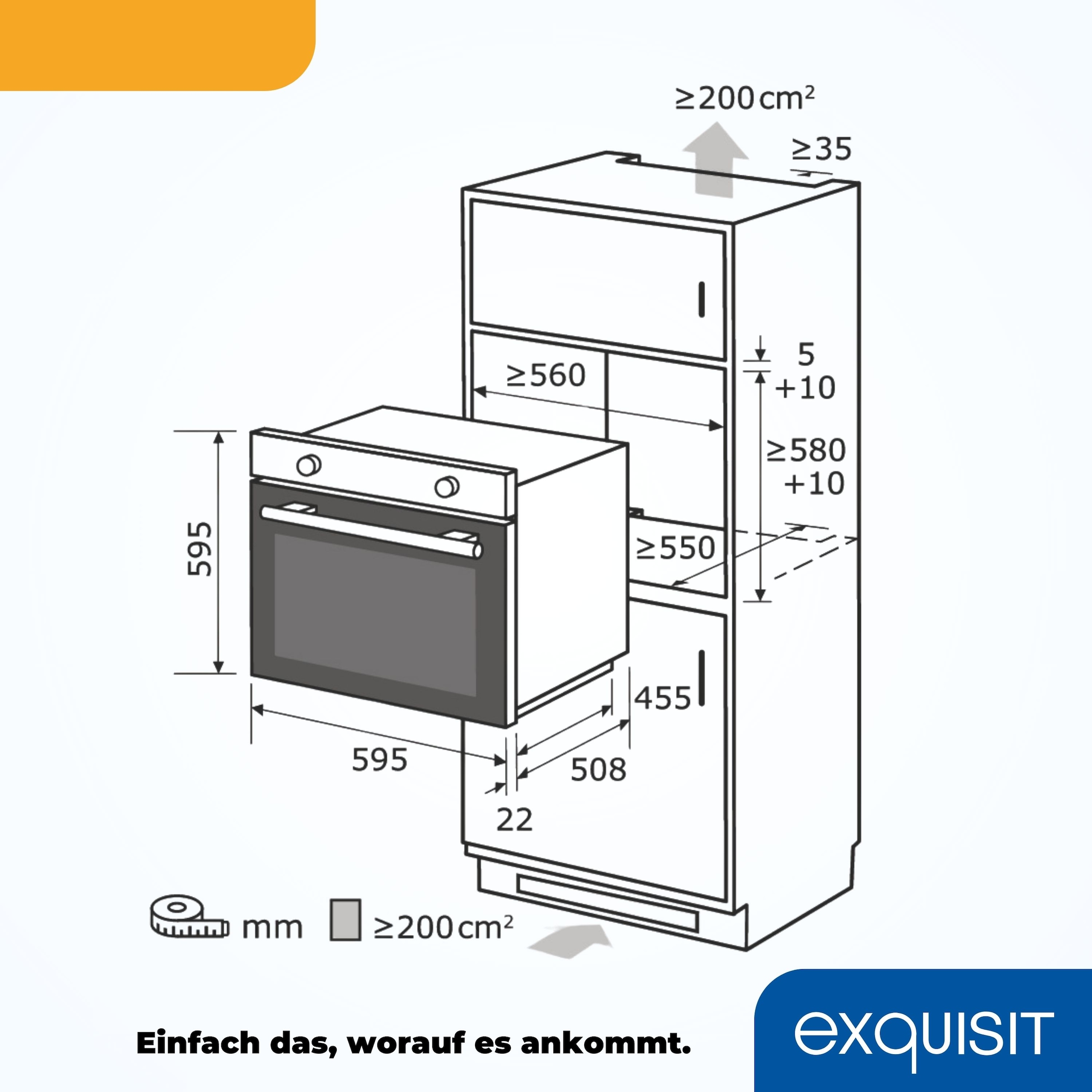 exquisit Backofen  »EBE76-9-H-020 schwarz«, mit 1-fach-Teleskopauszug