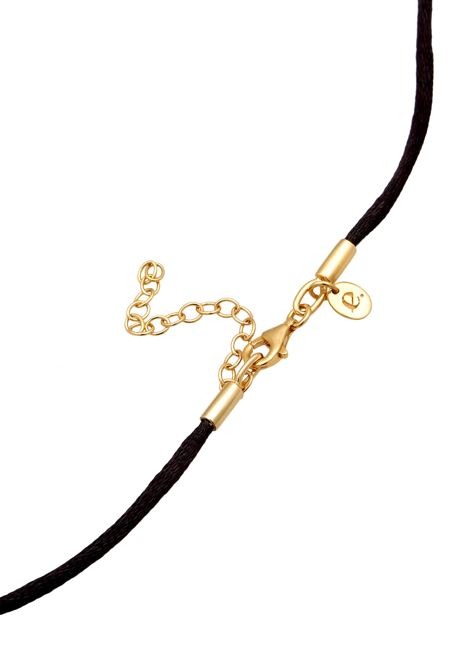 Elli Premium Kette ohne Anhänger »Halskette Satin Choker Amazonit Mondstein 925 Sterling Silber vergoldet«
