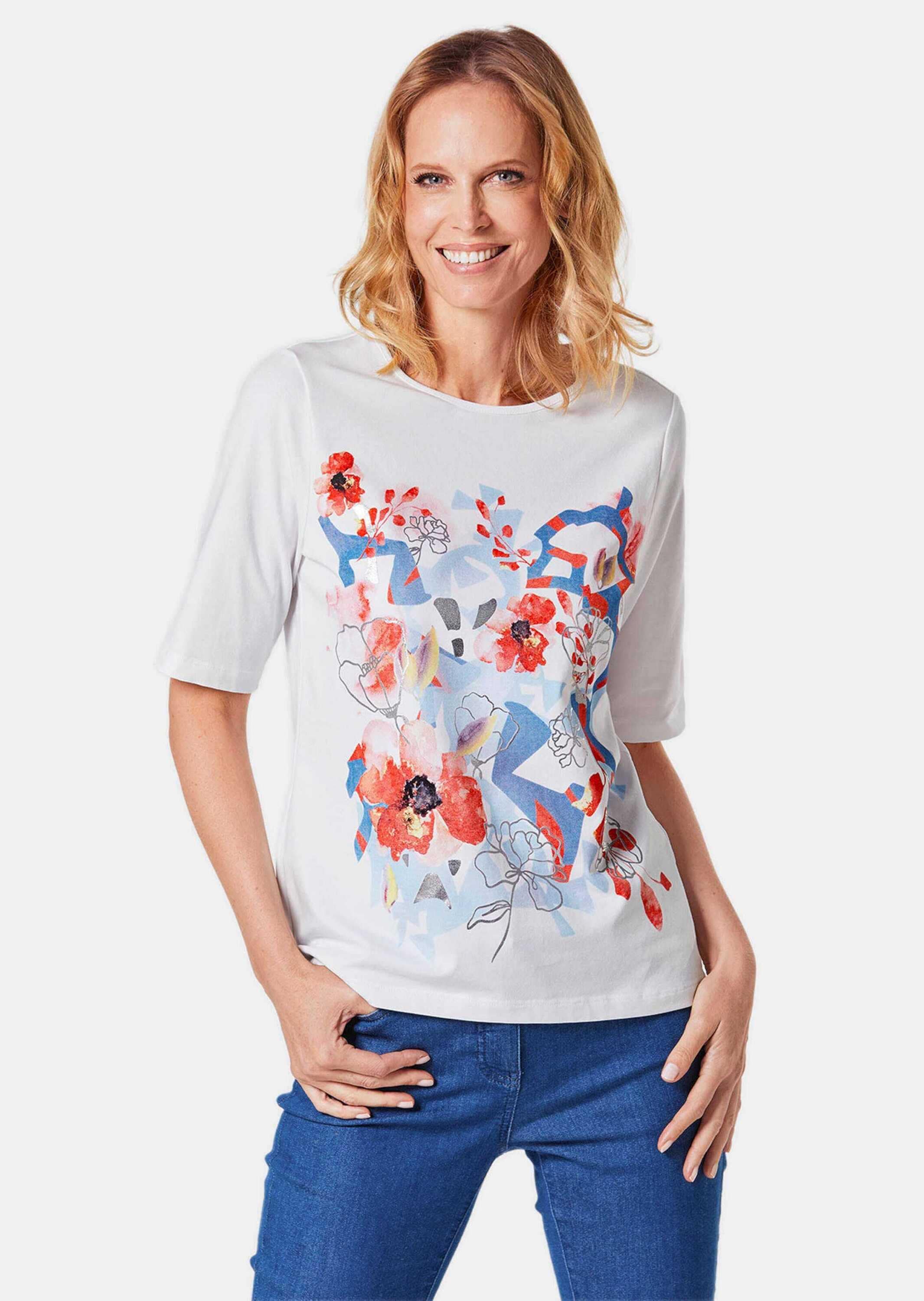 GOLDNER Print-Shirt »Kurzgröße Druckshirt aus pflegeleichtem Baumwoll-Jersey«