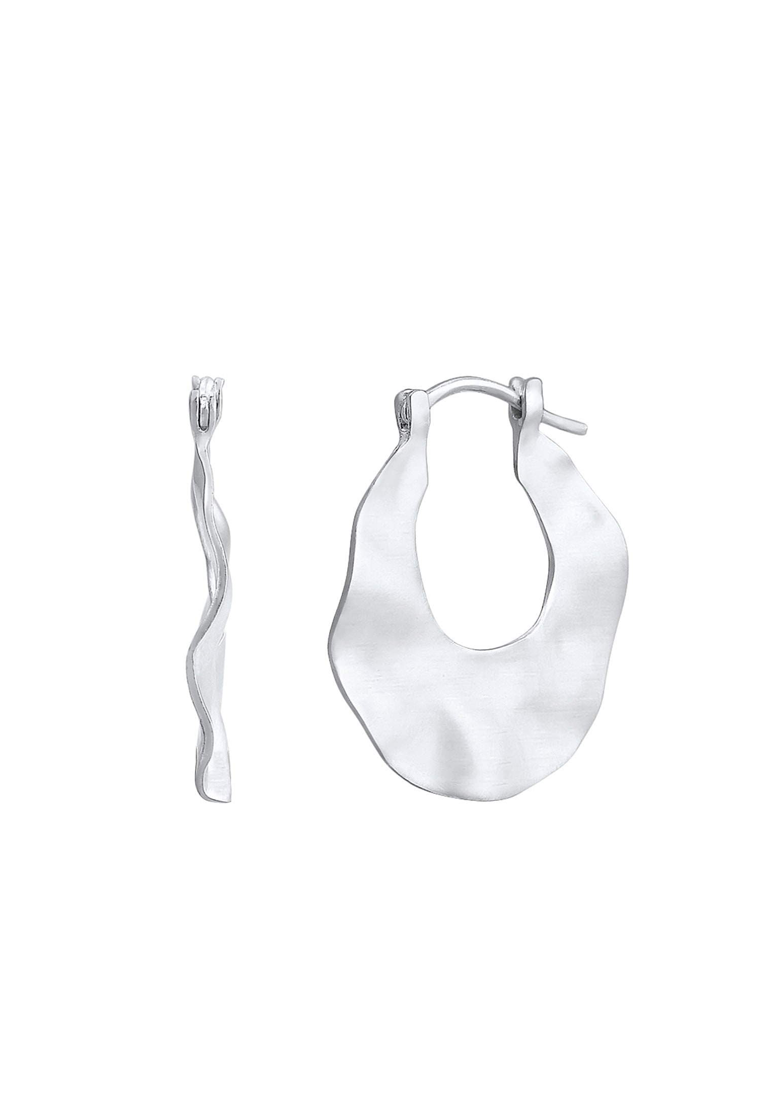 Elli Paar Creolen »Ohrringe Creolen Wellen Organic Look 925 Sterling Silber«