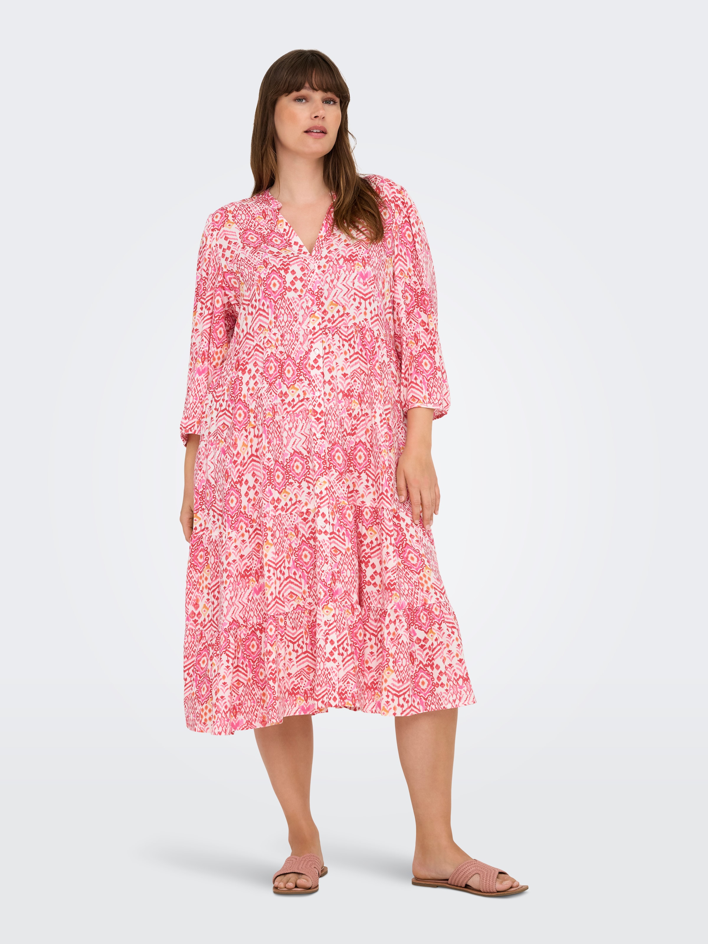 ONLY CARMAKOMA Tunikakleid »CARMILANA 3/4 DRESS WVN NOOS«, Sommerkleid