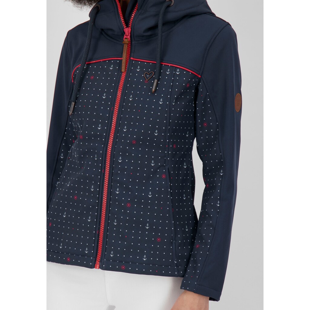 Alife & Kickin Softshelljacke »LoraAK B«, kurze Kapuzen-Jacke mit Kordel und schönen Kontrast-Details