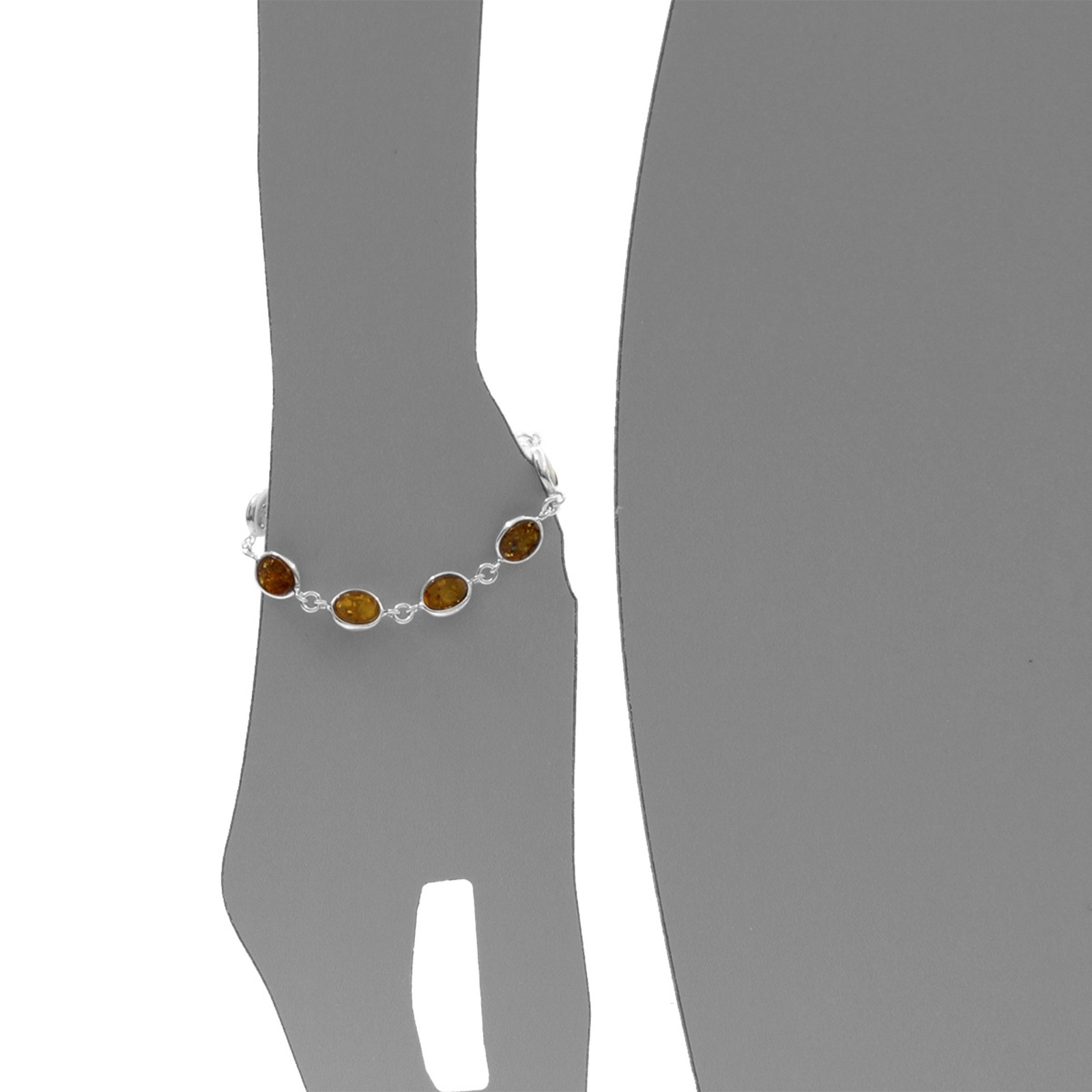 OSTSEE-SCHMUCK Armband »- Classic 8 x 6 mm - Silber 925/000 - Bernstein«
