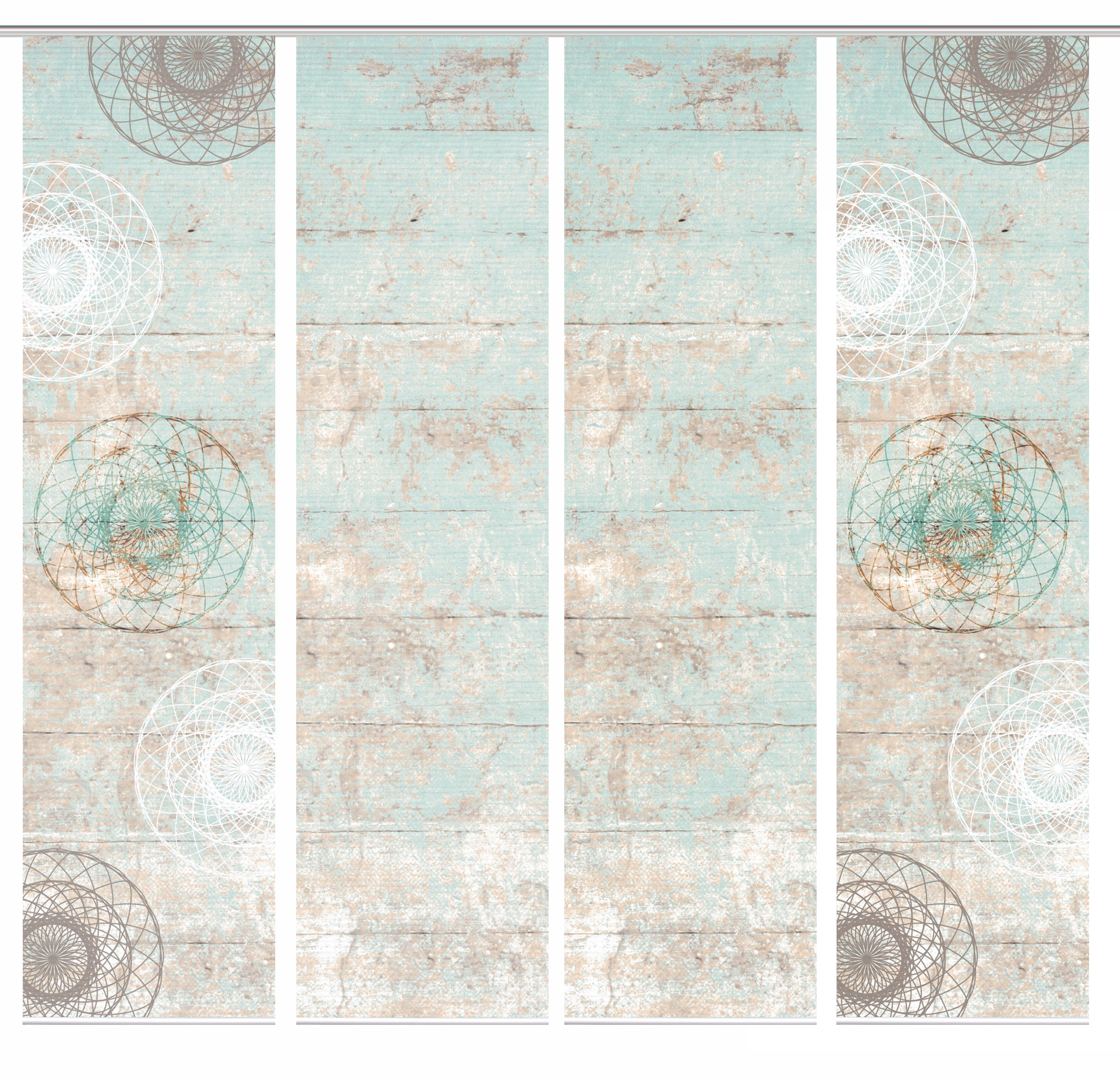 HOME in green Schiebegardine »MANDRIGA« Paneelwagen 4 Stk. tlg. SET DIGITALDRUCK,BAMBUSOPTIK RECYCELT