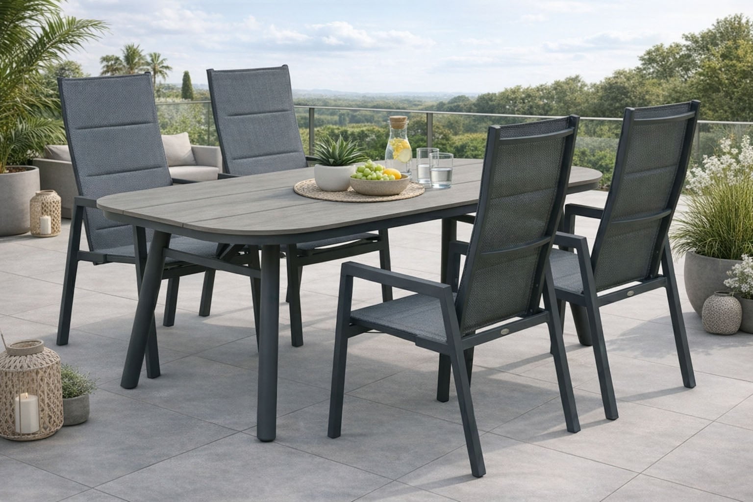 Destiny Garten-Essgruppe »COSTA HL SAN MARINO« Set, 5 tlg. Aluminium, Textilene, Polywood