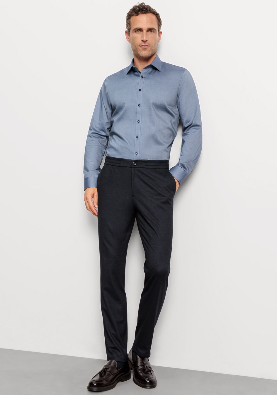 OLYMP Businesshemd »No. Six super slim«, mit feiner Faux-Uni-Struktur