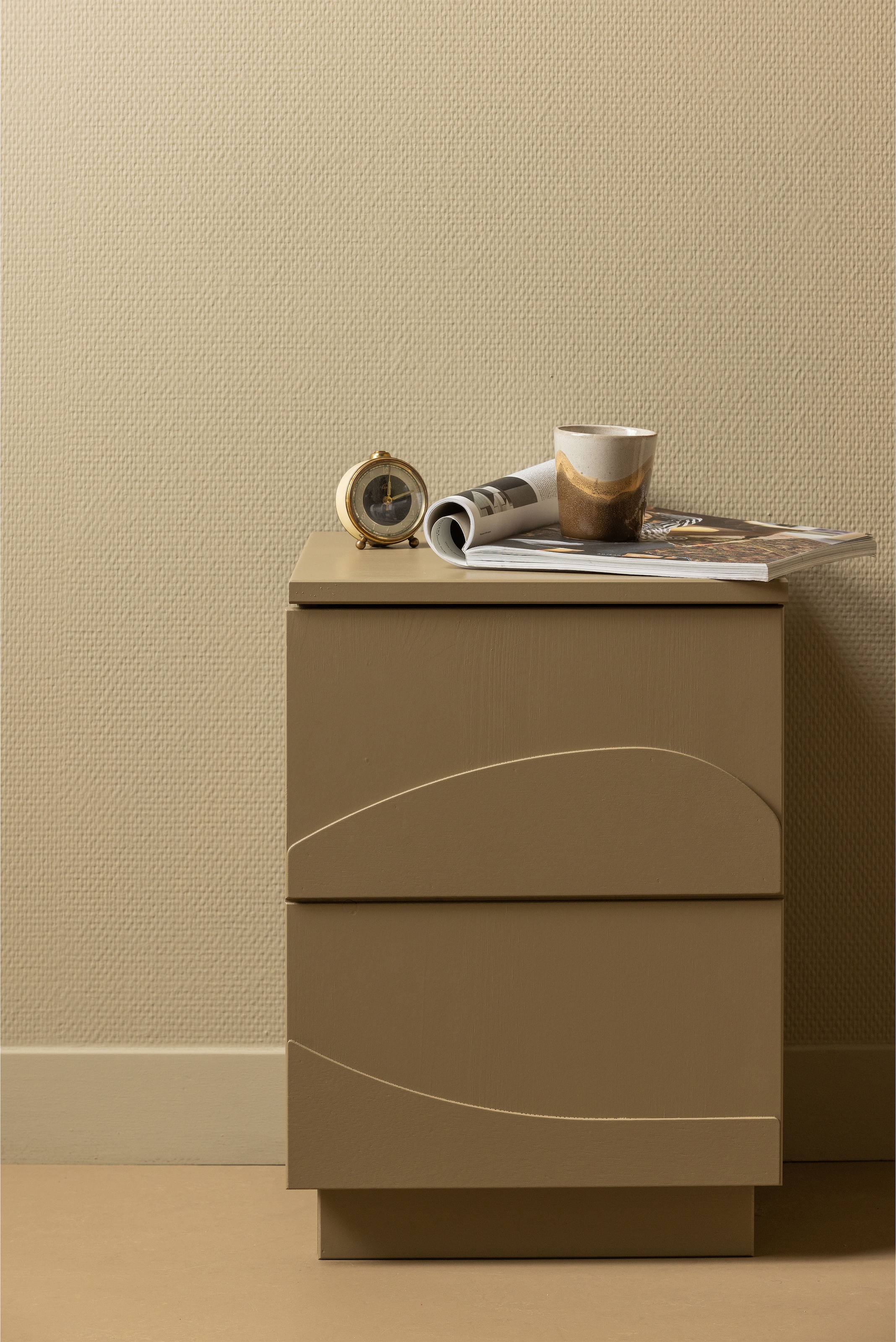 WOOOD Nachtschrank »Teo«, 3D-Effekt, belastbar bis 15 kg, Push-to-Open Funktion, Breite 36 cm