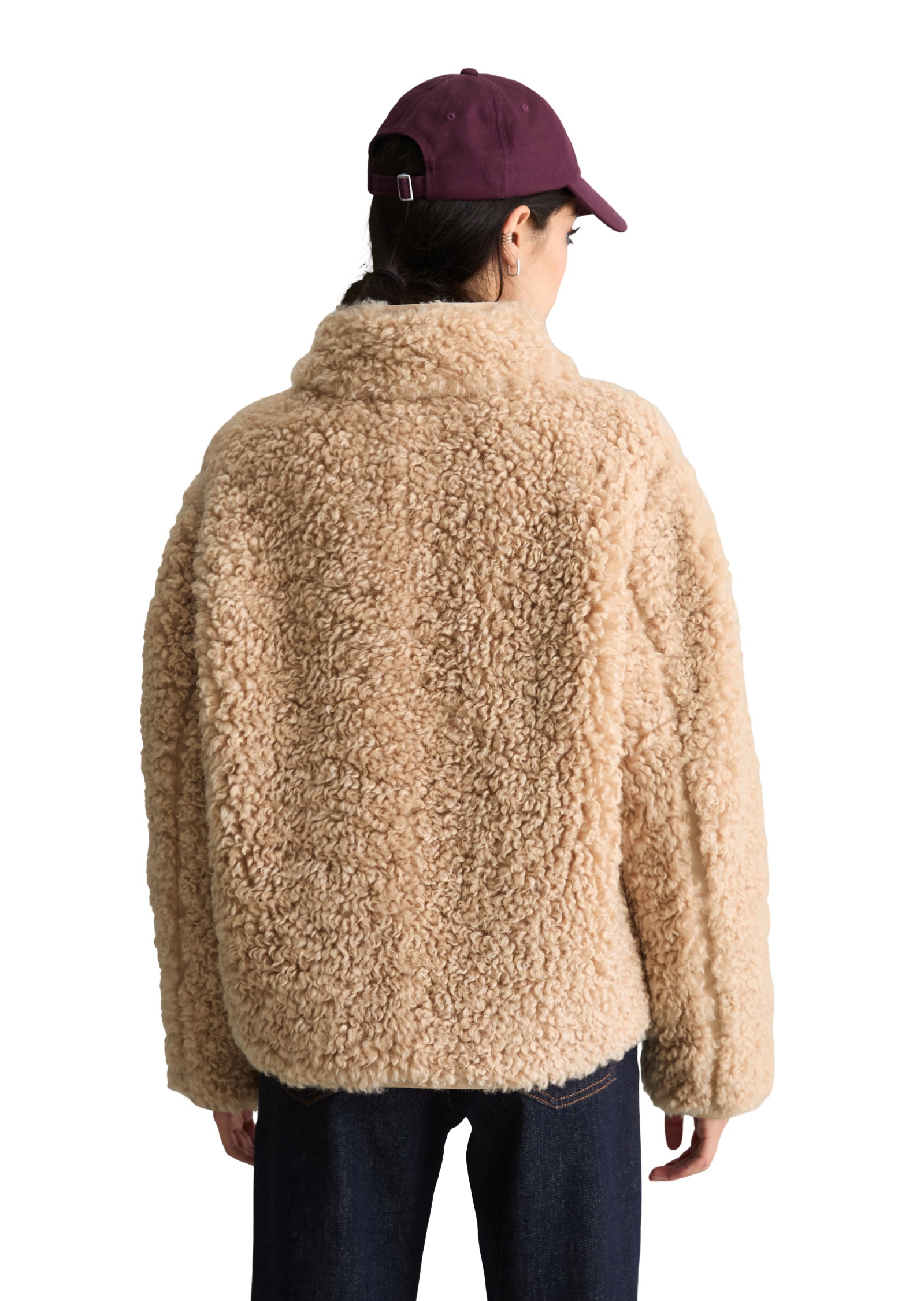 Marc O'Polo DENIM Plüschjacke aus weichem Curly-Plüsch, Regular Fit, Stehkragen