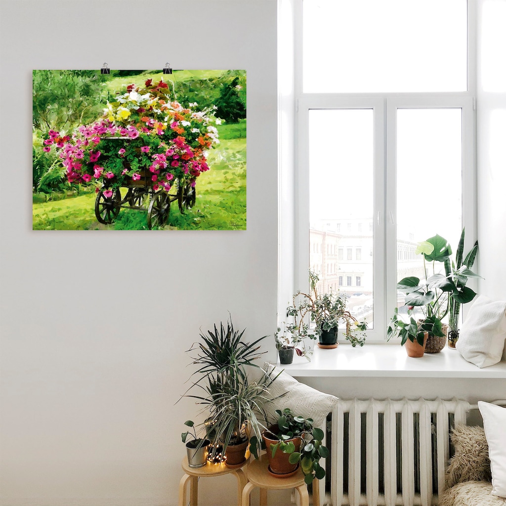 Artland Wandbild »Kutsche mit Blumen«, Blumenbilder, (1 St.)