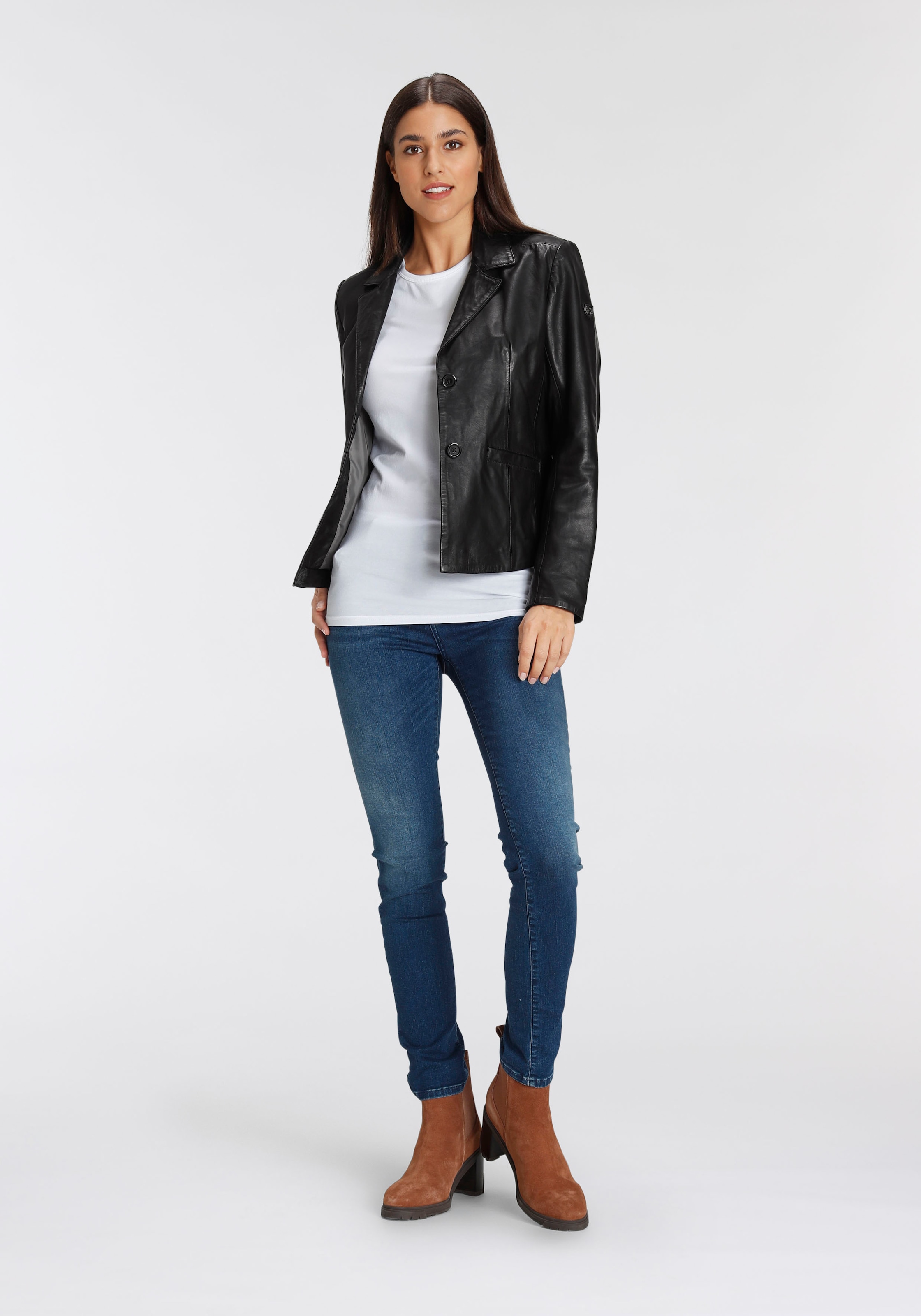 »Mya«, Gipsy online Blazer-Stil kaufen mit Lederjacke im modischem OTTO bei Reverskragen