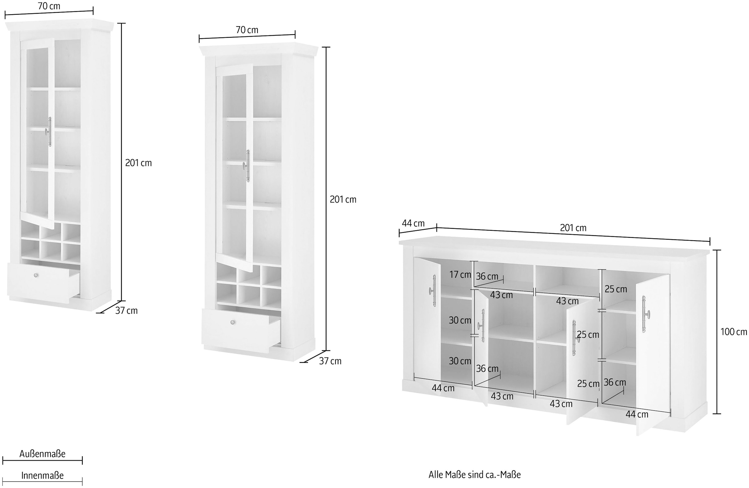 Home affaire Wohnwand »RAVENNA« 3 Stk. tlg.