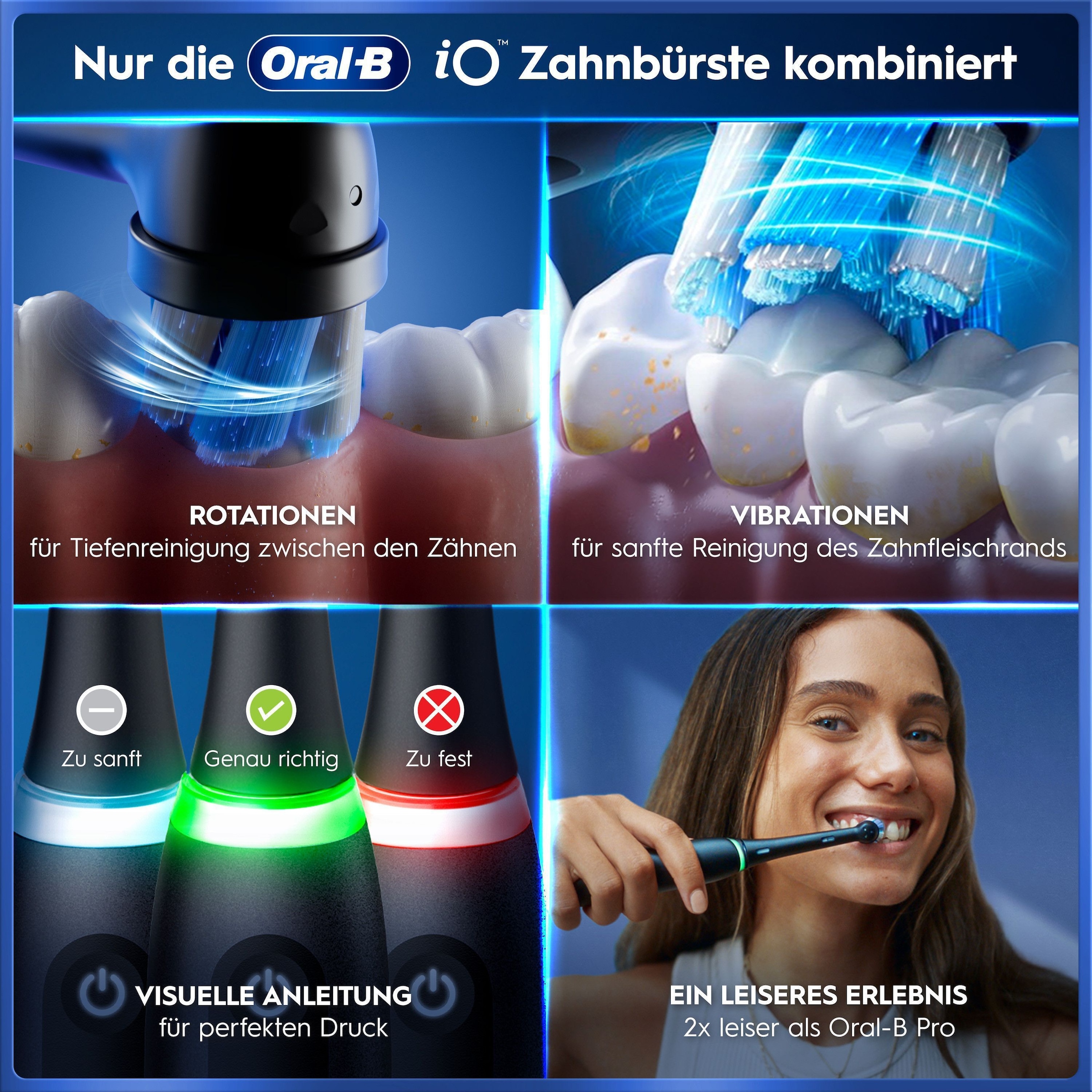 Oral-B Elektrische Zahnbürste »iO 5 Duopack« 2 Stk. Aufsteckbürsten mit Magnet-Technologie, LED-Anzeige, 5 Putzmodi, Reiseetui