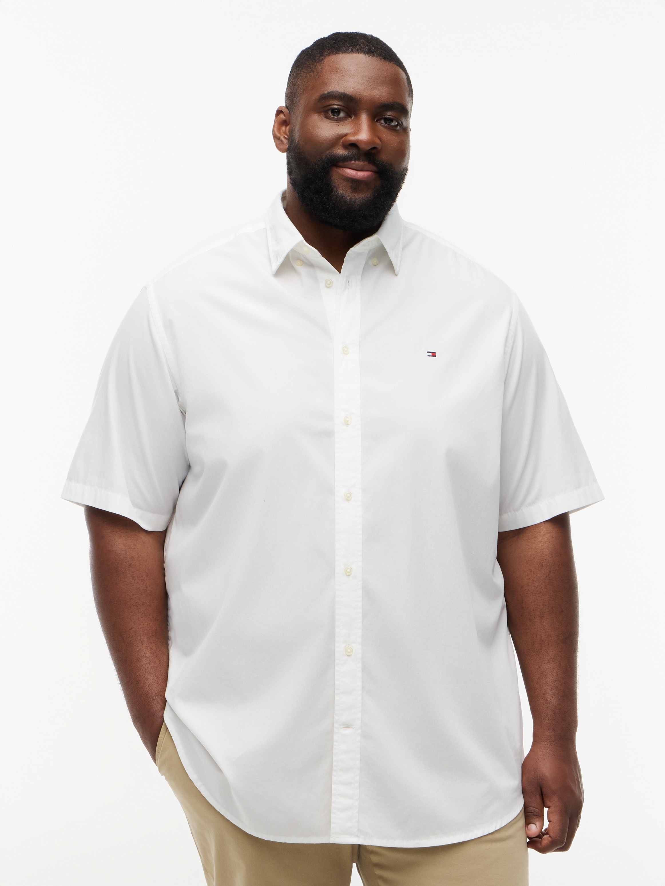 Tommy Hilfiger Big & Tall Kurzarmhemd »BT-FLEX POPLIN SOLID« Große Größen