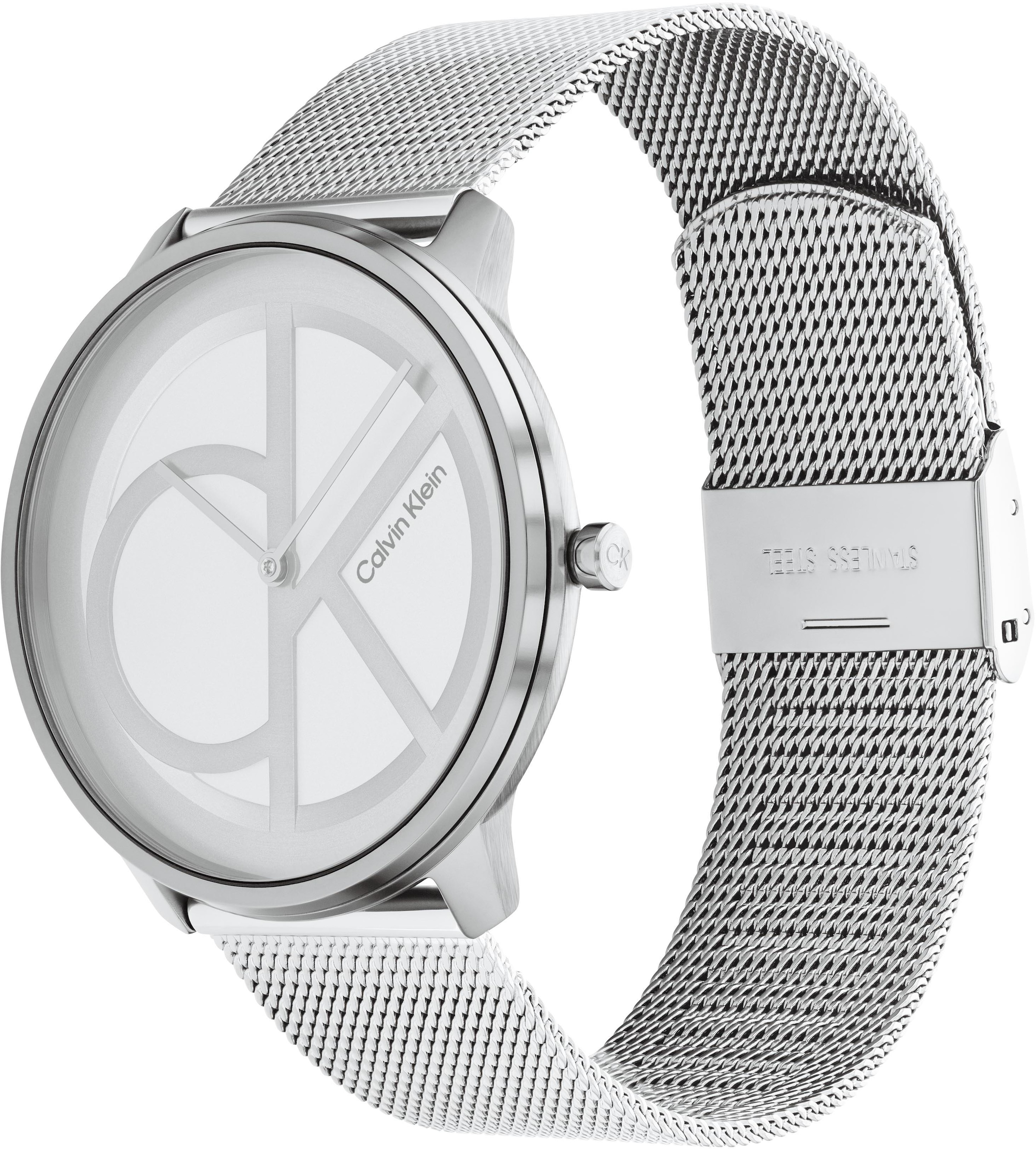 Calvin Klein Quarzuhr »CK ICONIC 40 mm«, Armbanduhr, Damenuhr, Herrenuhr, Edelstahlarmband, analog