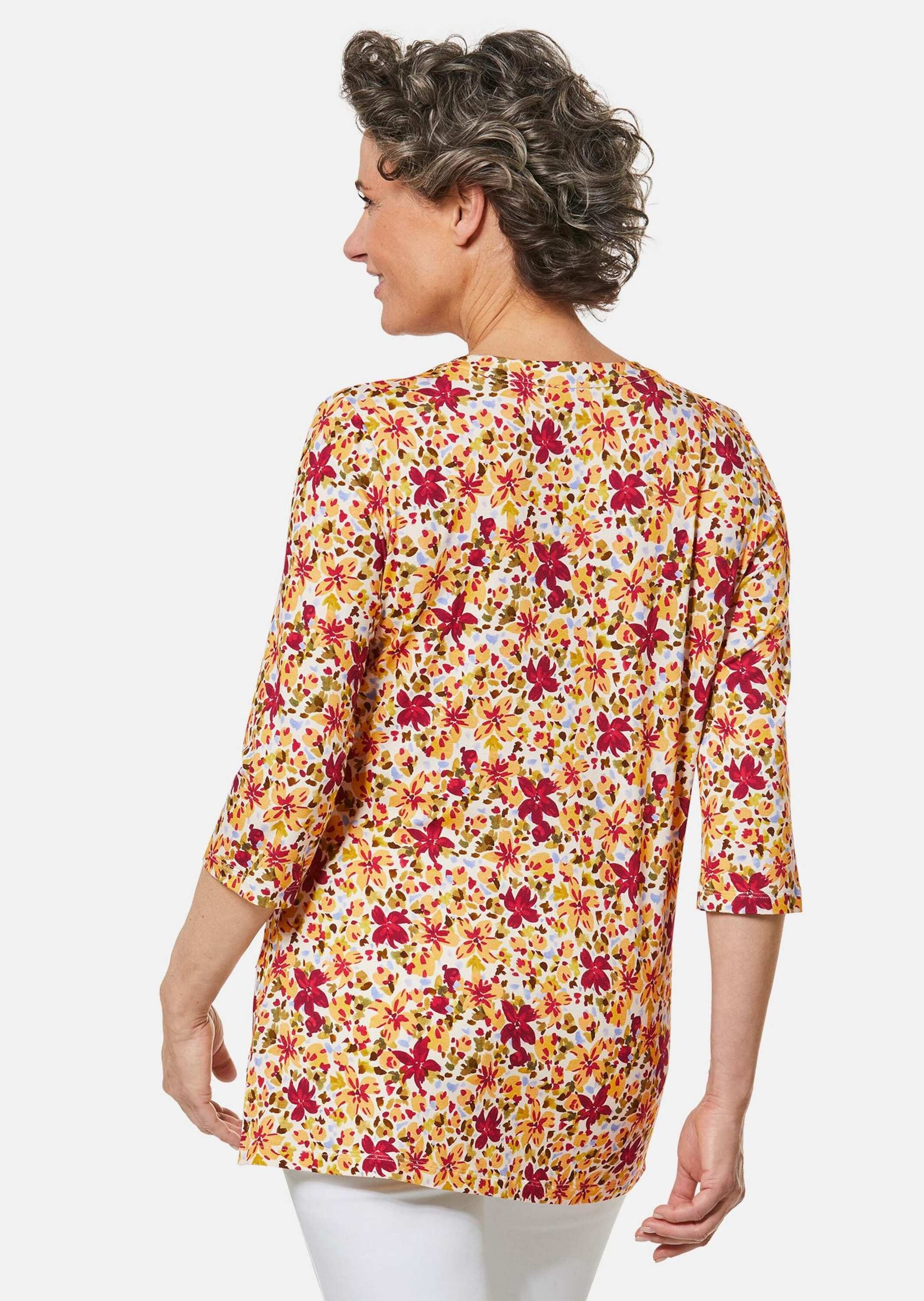 GOLDNER Print-Shirt »Kurzgröße Figurschmeichelndes Drucktunika-Shirt«