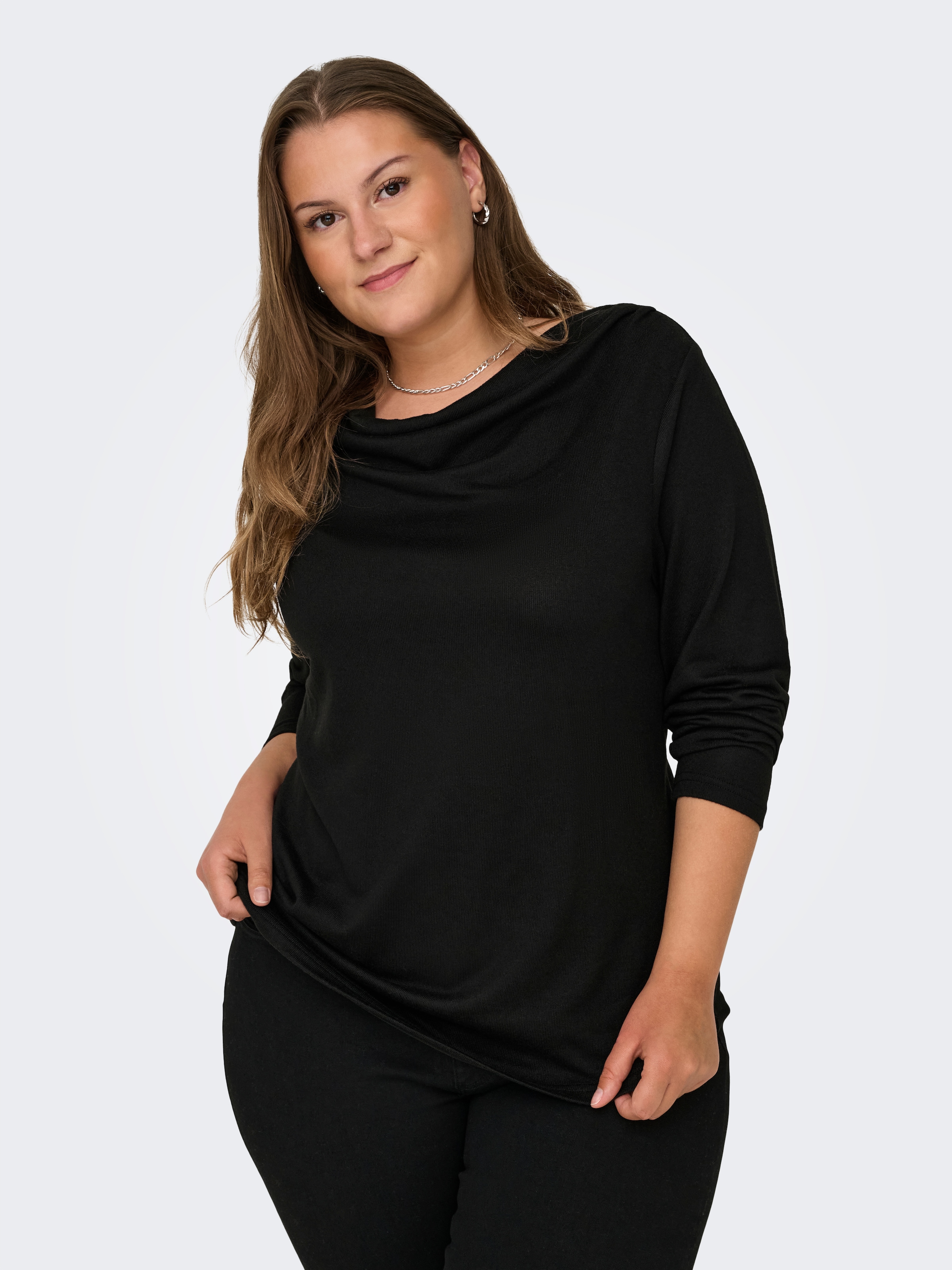 ONLY CARMAKOMA Wasserfallshirt »CARALBA MIRSE L/S WATERFALL TOP JRS«