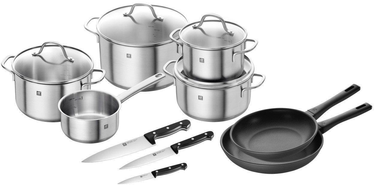 Topf-Set »Flow/Shine/Twin Chef 2«, Edelstahl, (Set, 10 tlg., Stieltopf 16, Bratentopf...