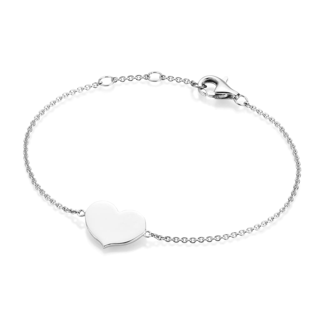 Smart Jewel Armband »Armband Herz als Zwischenteil, Silber 925«